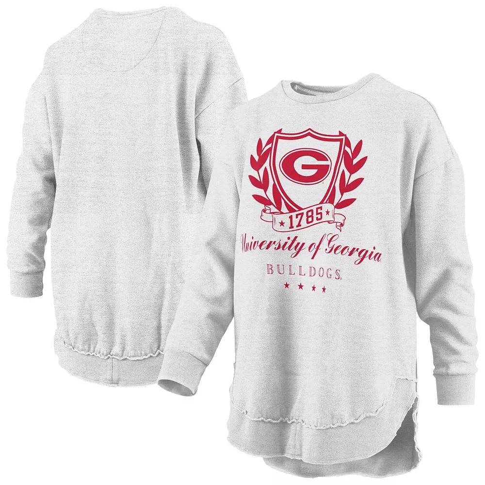 Women's Pressbox Heather Gray Georgia Bulldogs Field Day Melange Poncho Pullover Sweatshirt,  Product Image