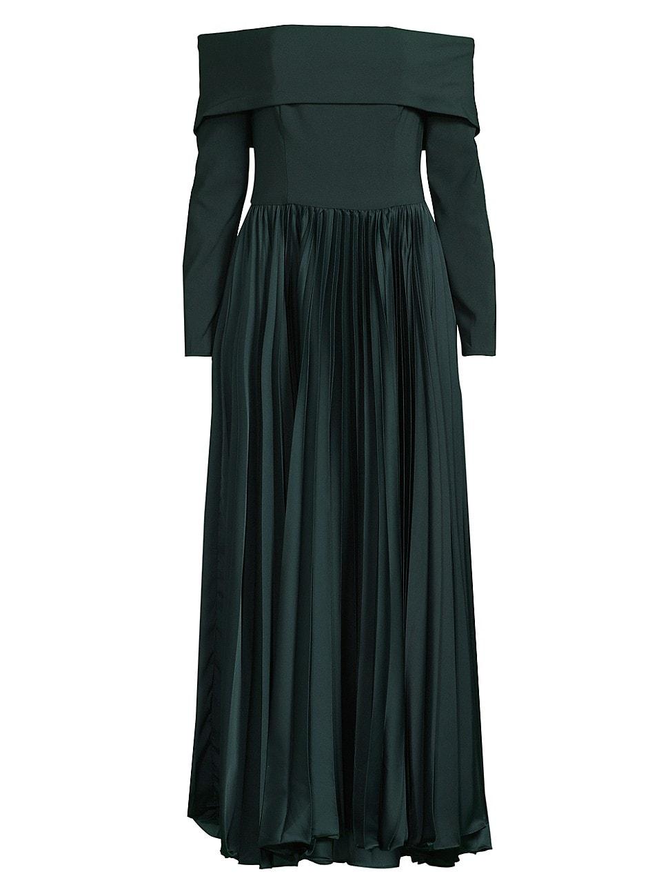 Womens Blythe Crepe-Satin Off-The-Shoulder Midi-Dress Product Image