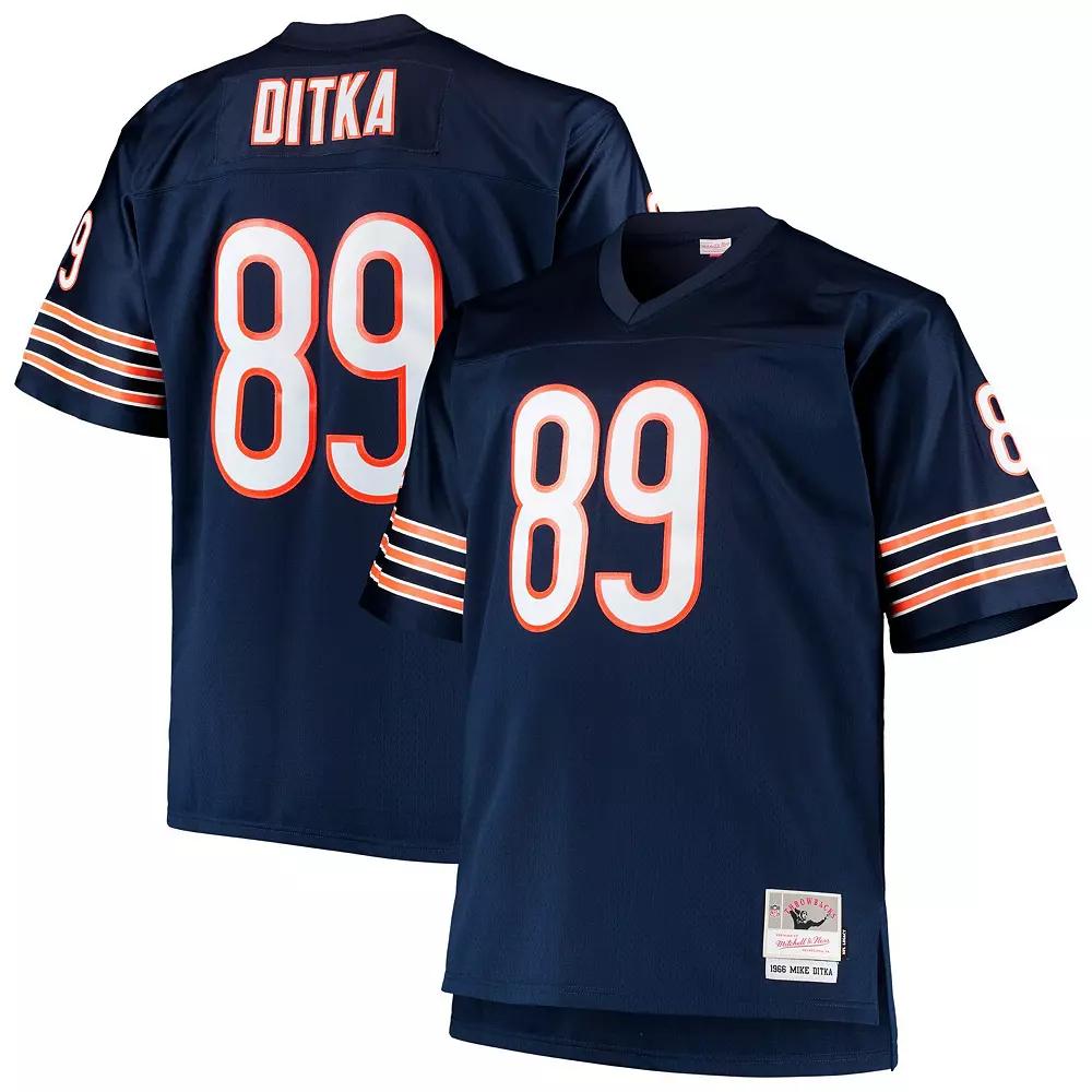 Men's Mitchell & Ness Mike Ditka Navy Chicago Bears Big & Tall 1966 Retired Player Replica Jersey,  Product Image