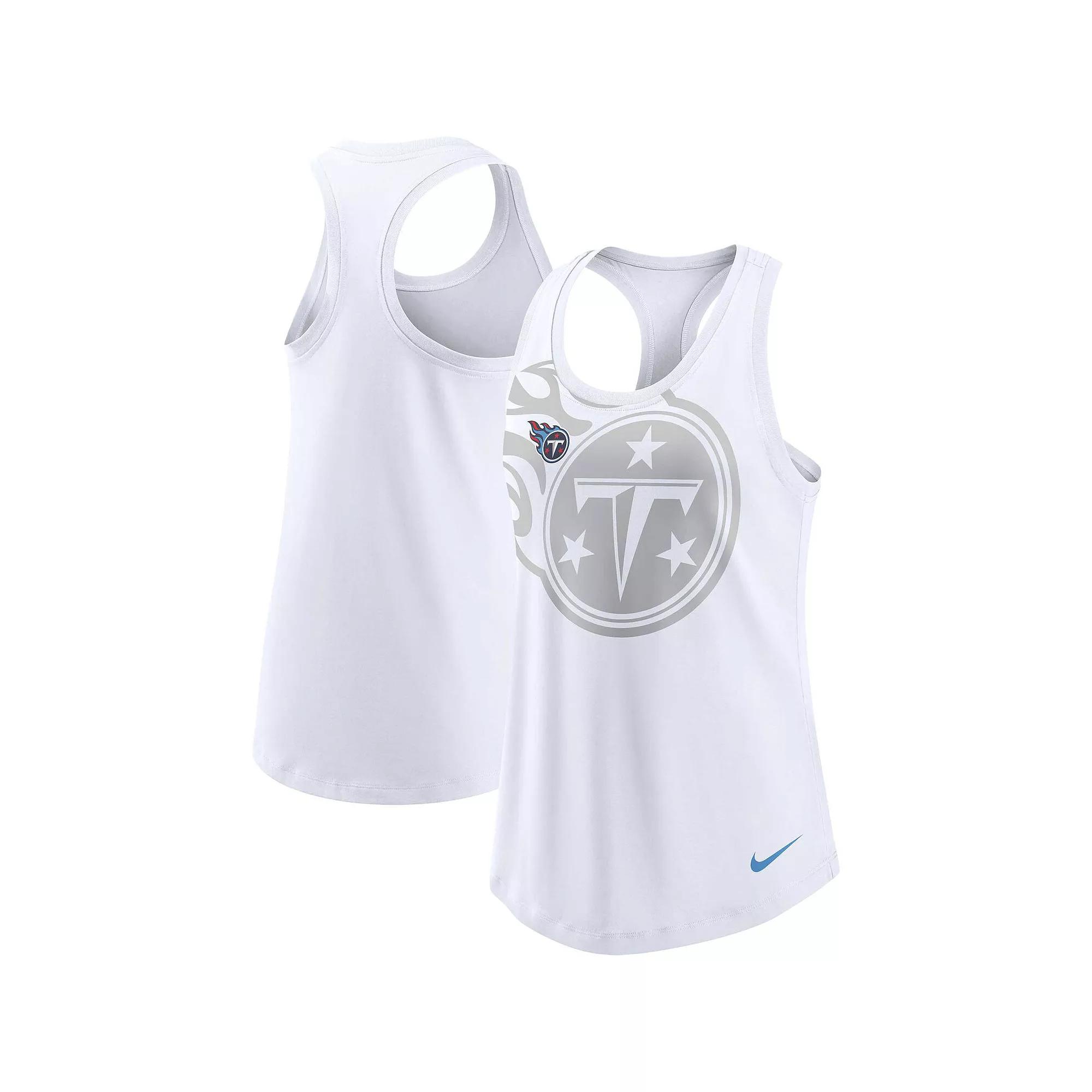 Women's Nike White Tennessee Titans Tri-Blend Scoop Neck Racerback Tank Top, Size: XL Product Image