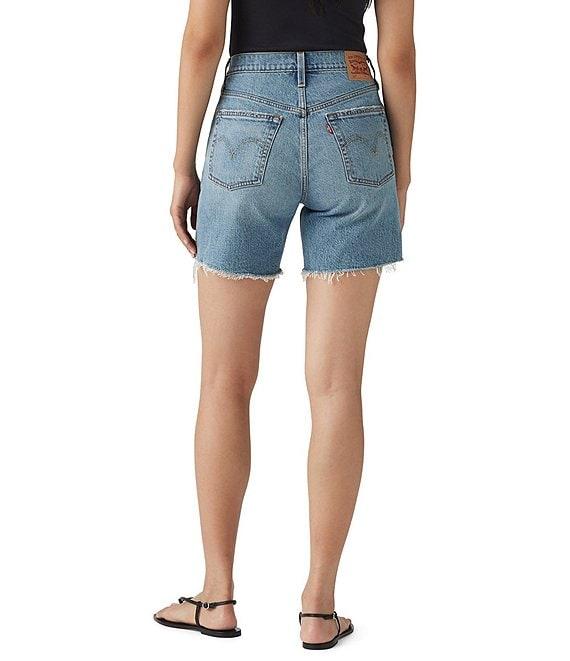 Levi's® 501® Original High Rise Mid Thigh Frayed Hem Denim Shorts Product Image
