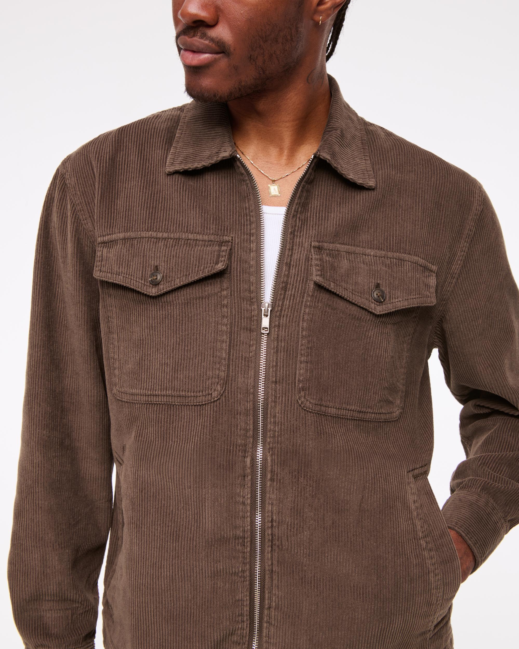 Corduroy Zip Shirt Jacket Product Image
