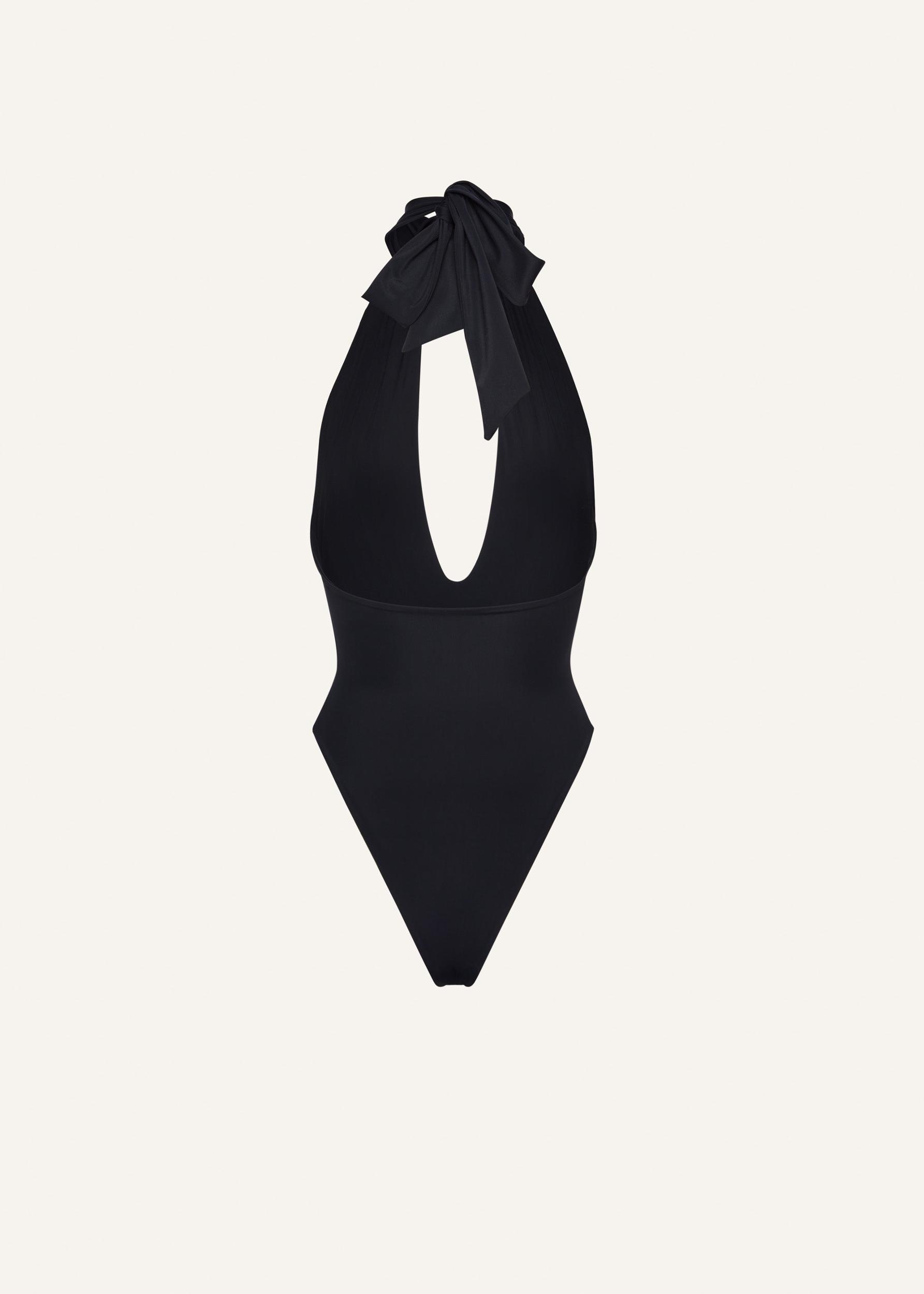 Halterneck bodysuit in black Product Image