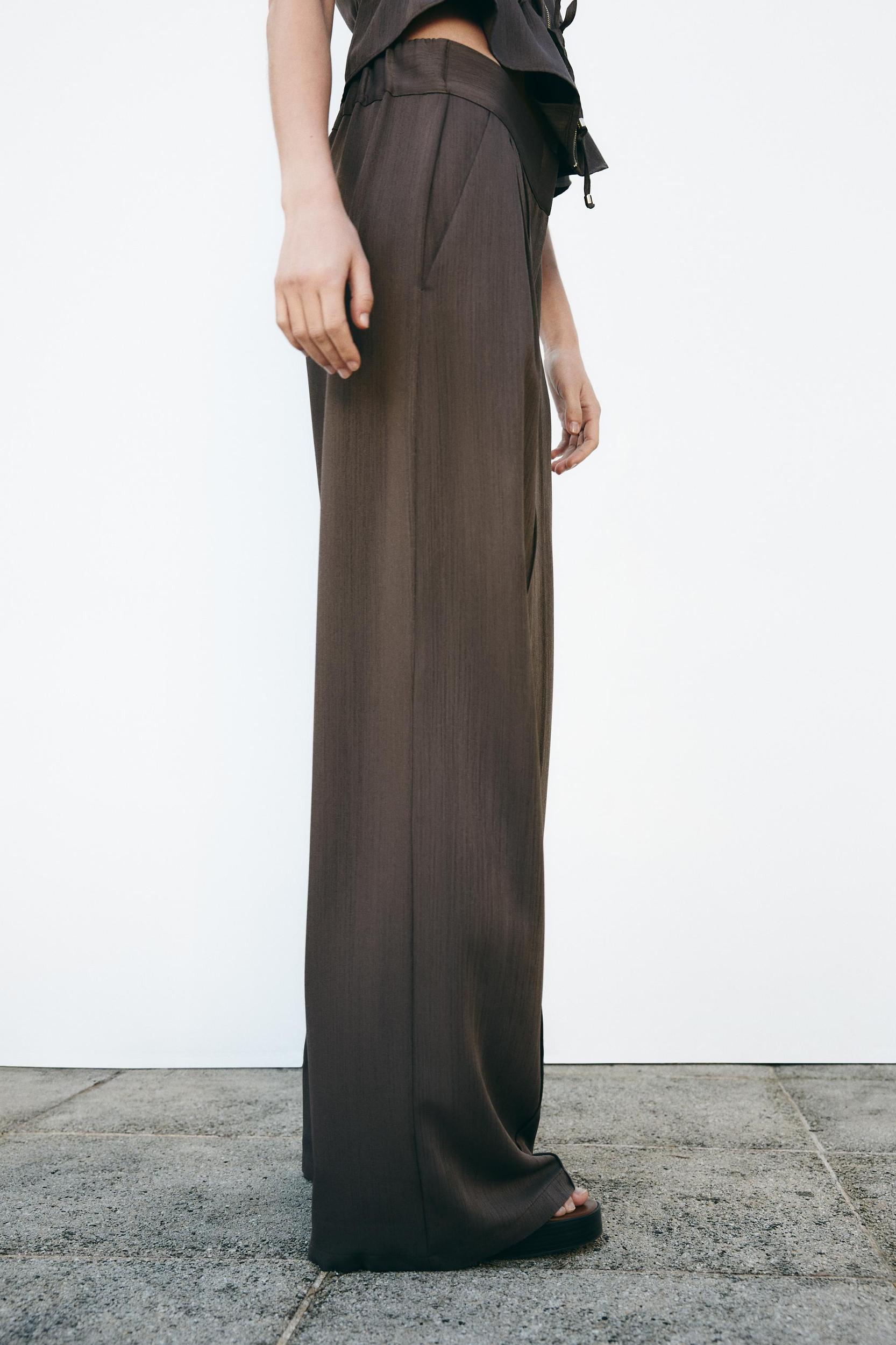WIDE LEG PANTS WITH DARTS Product Image