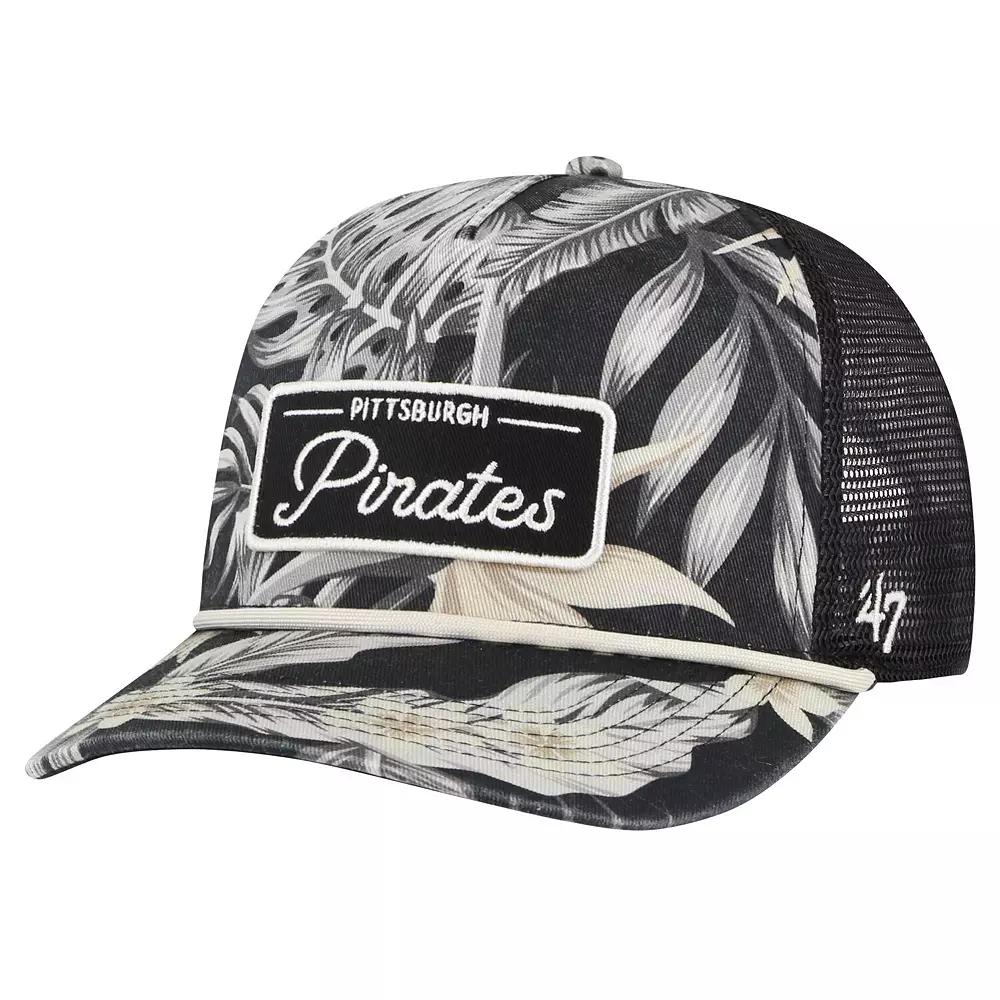 Men's '47 Black Pittsburgh Pirates Tropicalia Trucker Hitch Adjustable Hat Product Image