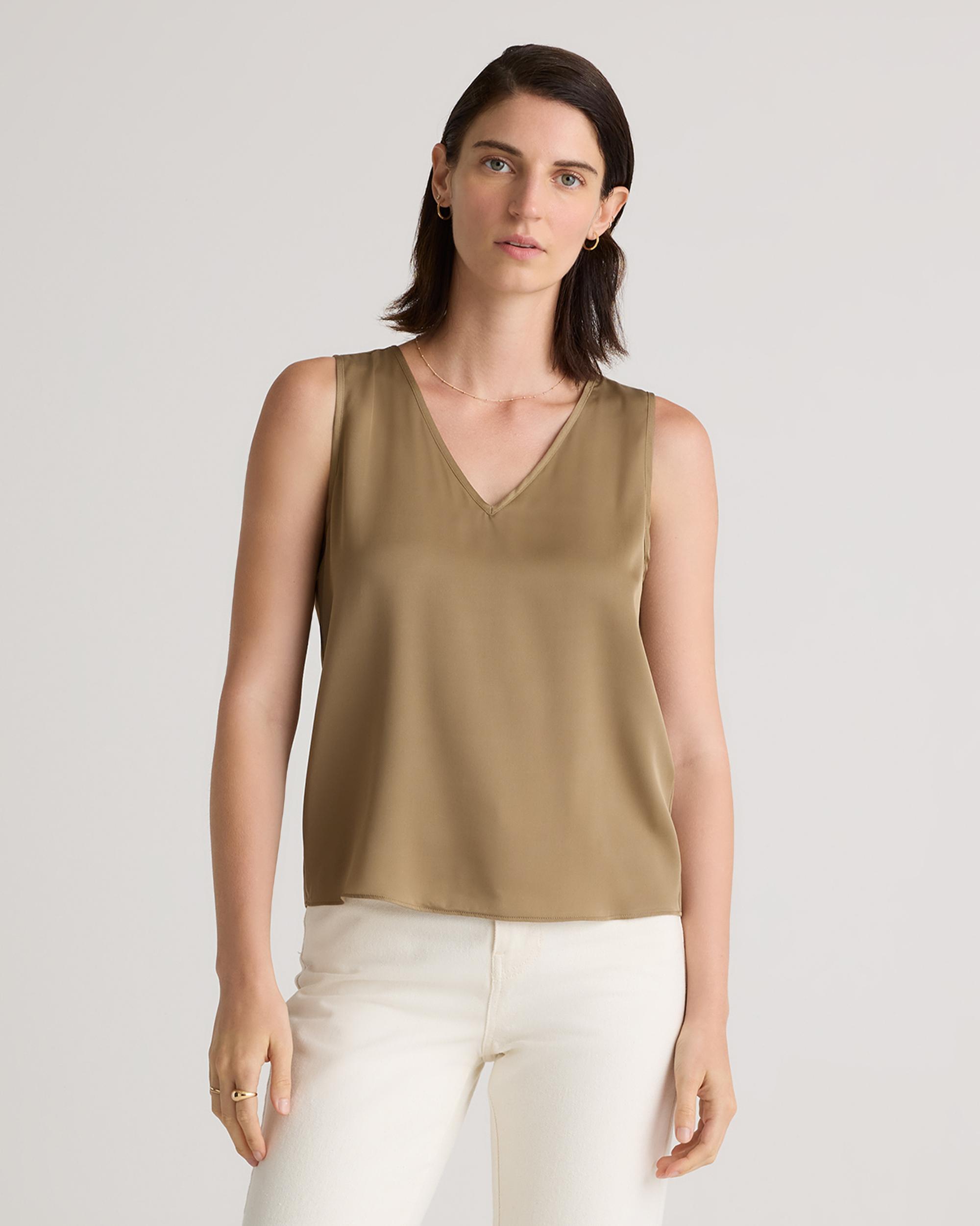 Quince | Women's Washable Stretch Silk Tank Top Size XL Product Image
