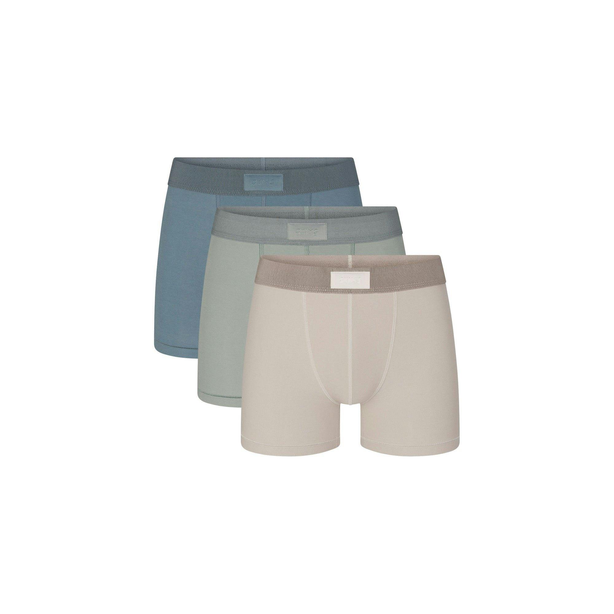 SKIMS COTTON MENS 3" BOXER BRIEF 3-PACK | STONE MULTI Product Image