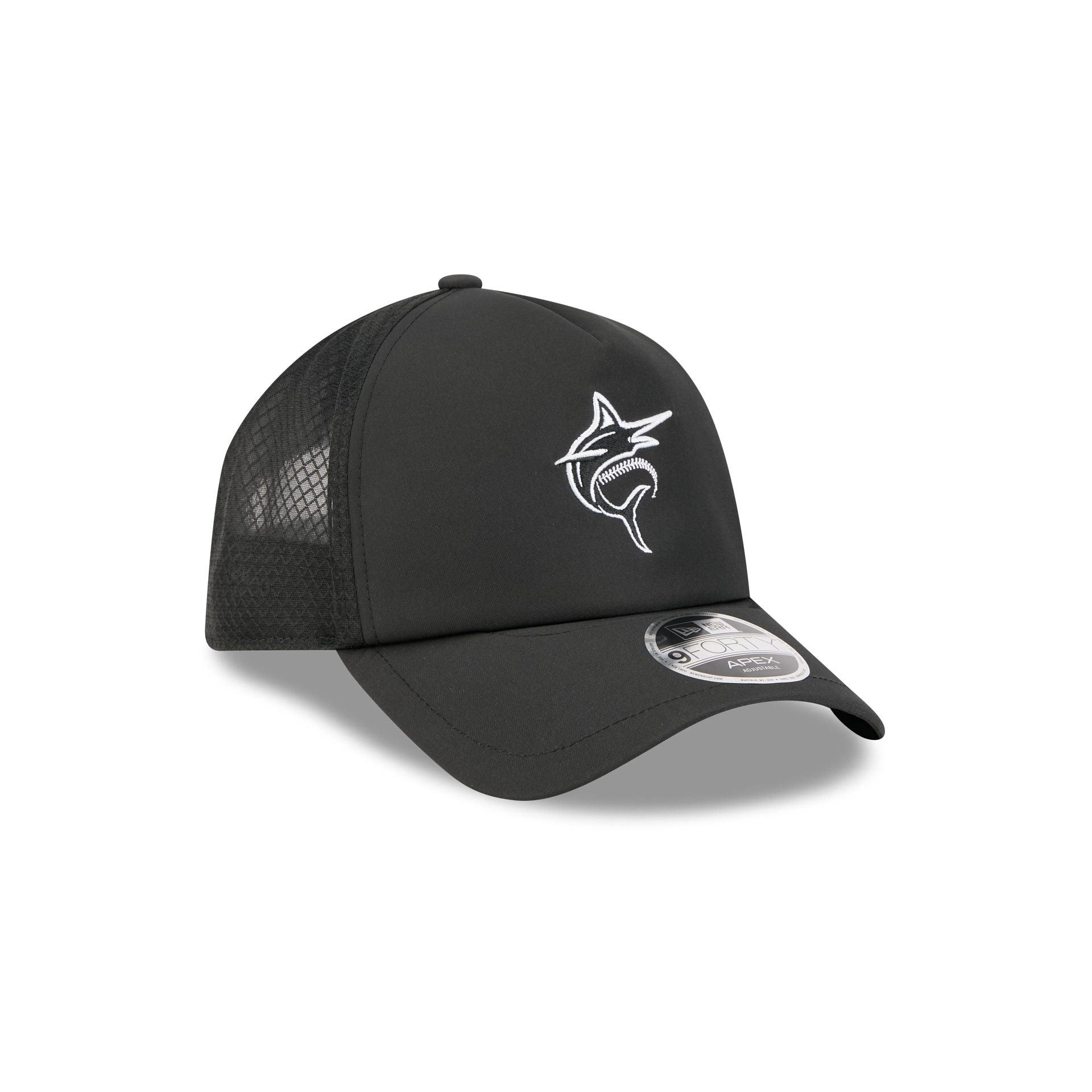 Miami Marlins 2026 Batting Practice Alt Marlin 9FORTY APEX Trucker Hat Male Product Image