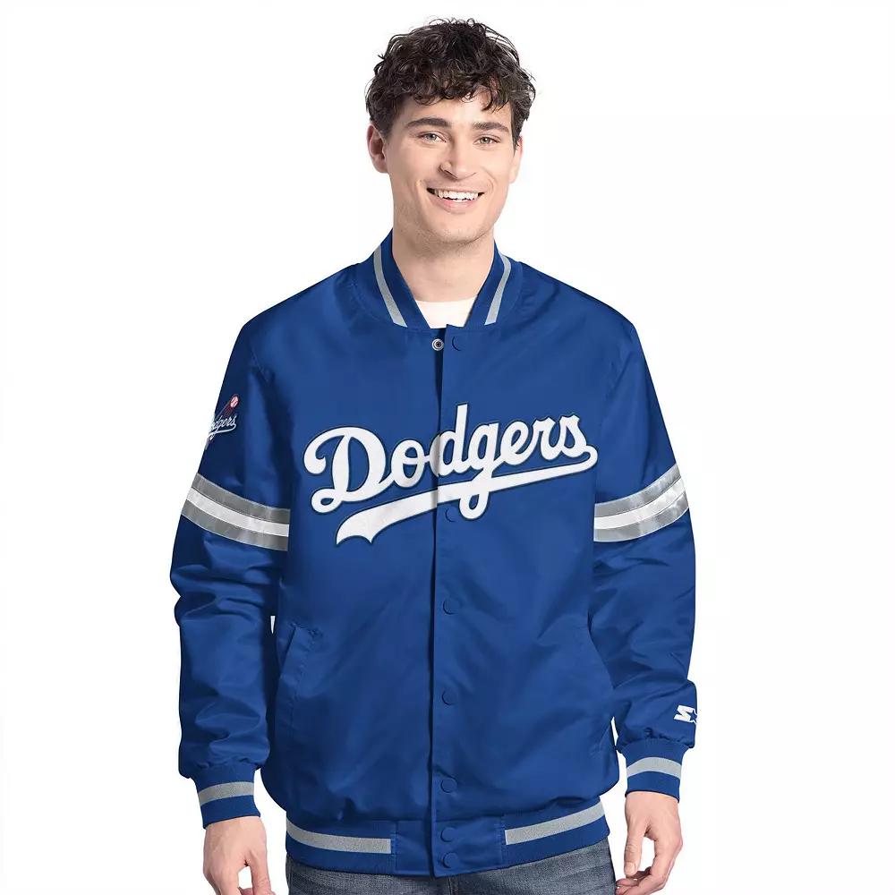 Men's Starter  Royal Los Angeles Dodgers Scout Full-Snap Varsity Jacket, Size: 5XL, Blue Product Image