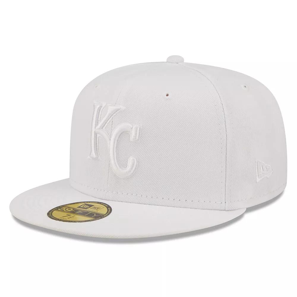 Men's New Era Kansas City Royals White on White 59FIFTY Fitted Hat, Size: 7 1/4 Product Image