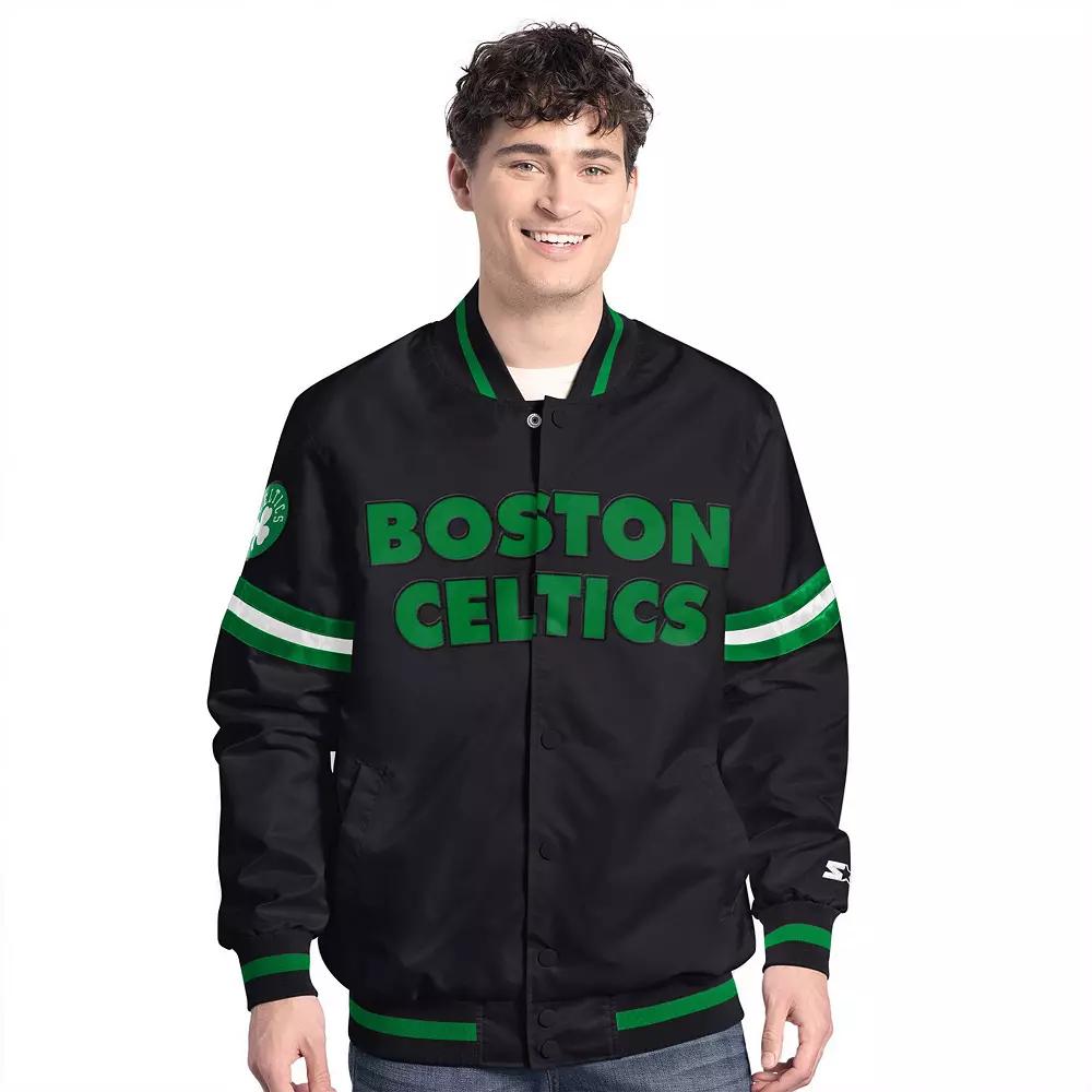 Men's Starter Black Boston Celtics Scout Varsity Full-Snap Jacket,  Product Image