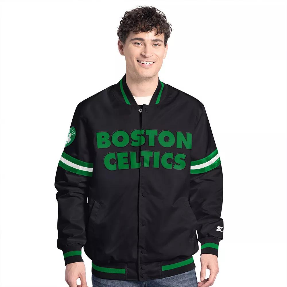 Men's Starter Black Boston Celtics Scout Varsity Full-Snap Jacket,  Product Image