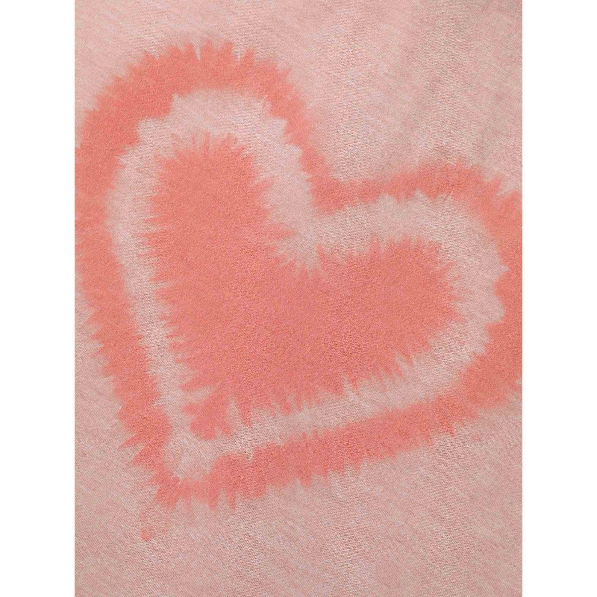 Plus Size Supersoft Heart Motif Tie-Dye Stretchy T-Shirt Lightpink Women Playful Non Round Neck Casual T-shirts BloomChic 10/M Product Image