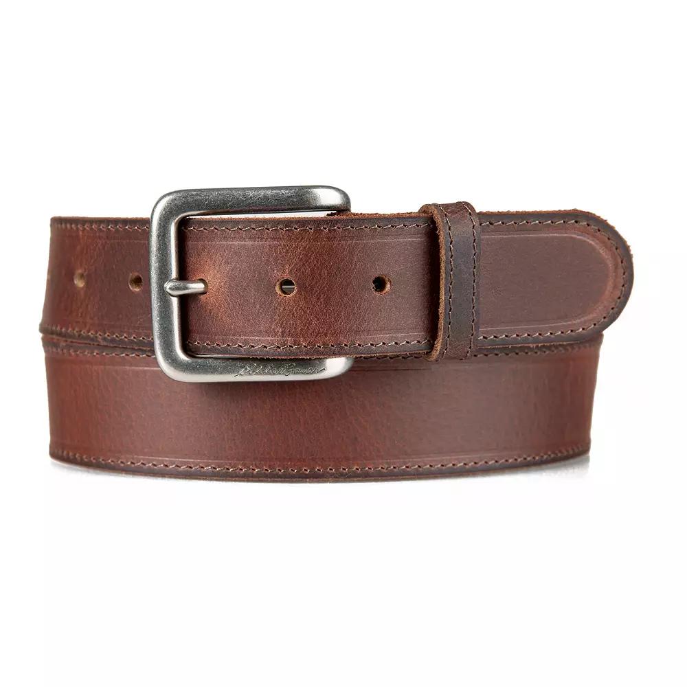 Men's Eddie Bauer 1.45-in. Rugged Leather Belt with Stretch Tab,  Product Image