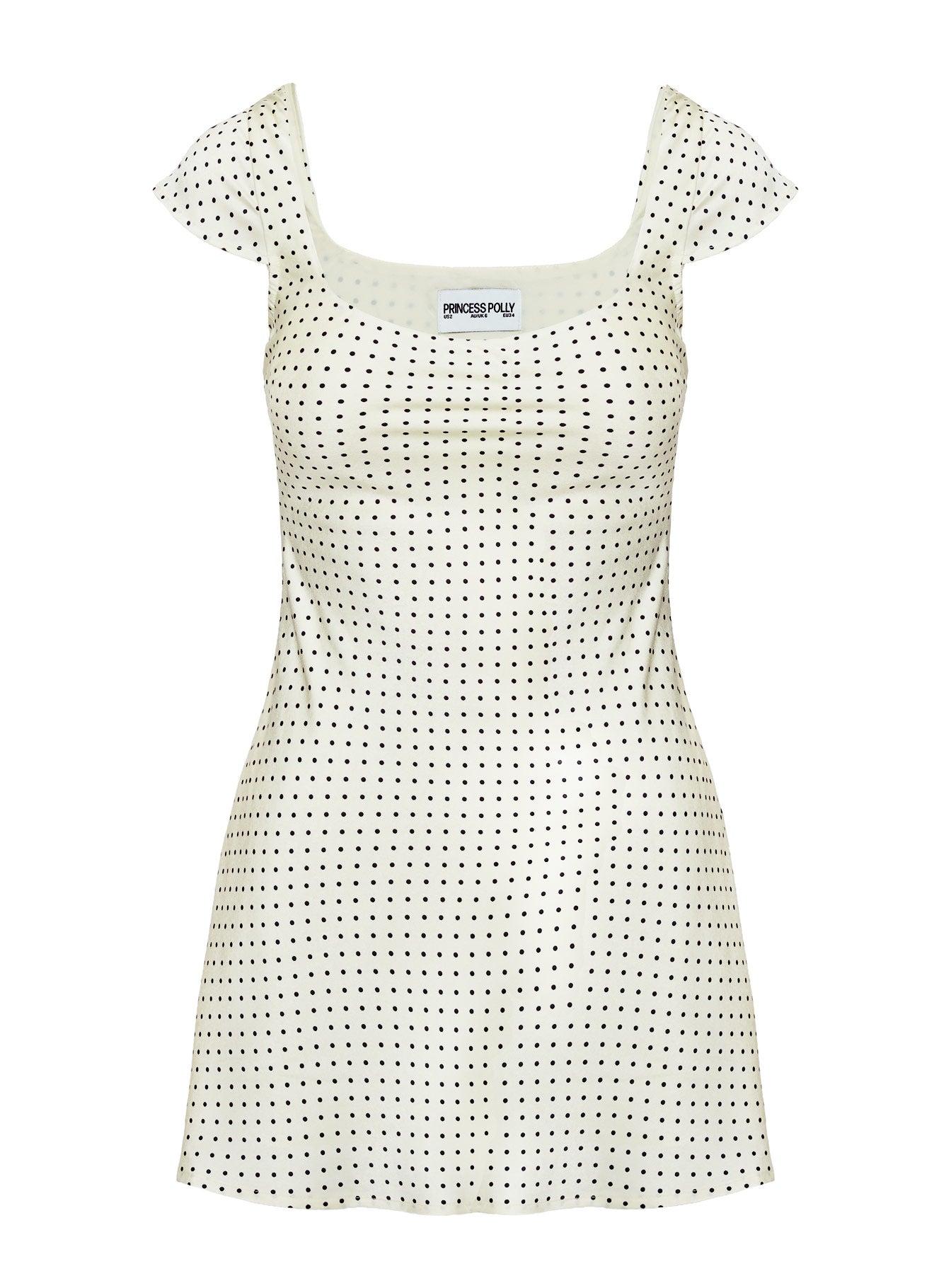 Lucienna Polka Dot Mini Dress White / Black Product Image