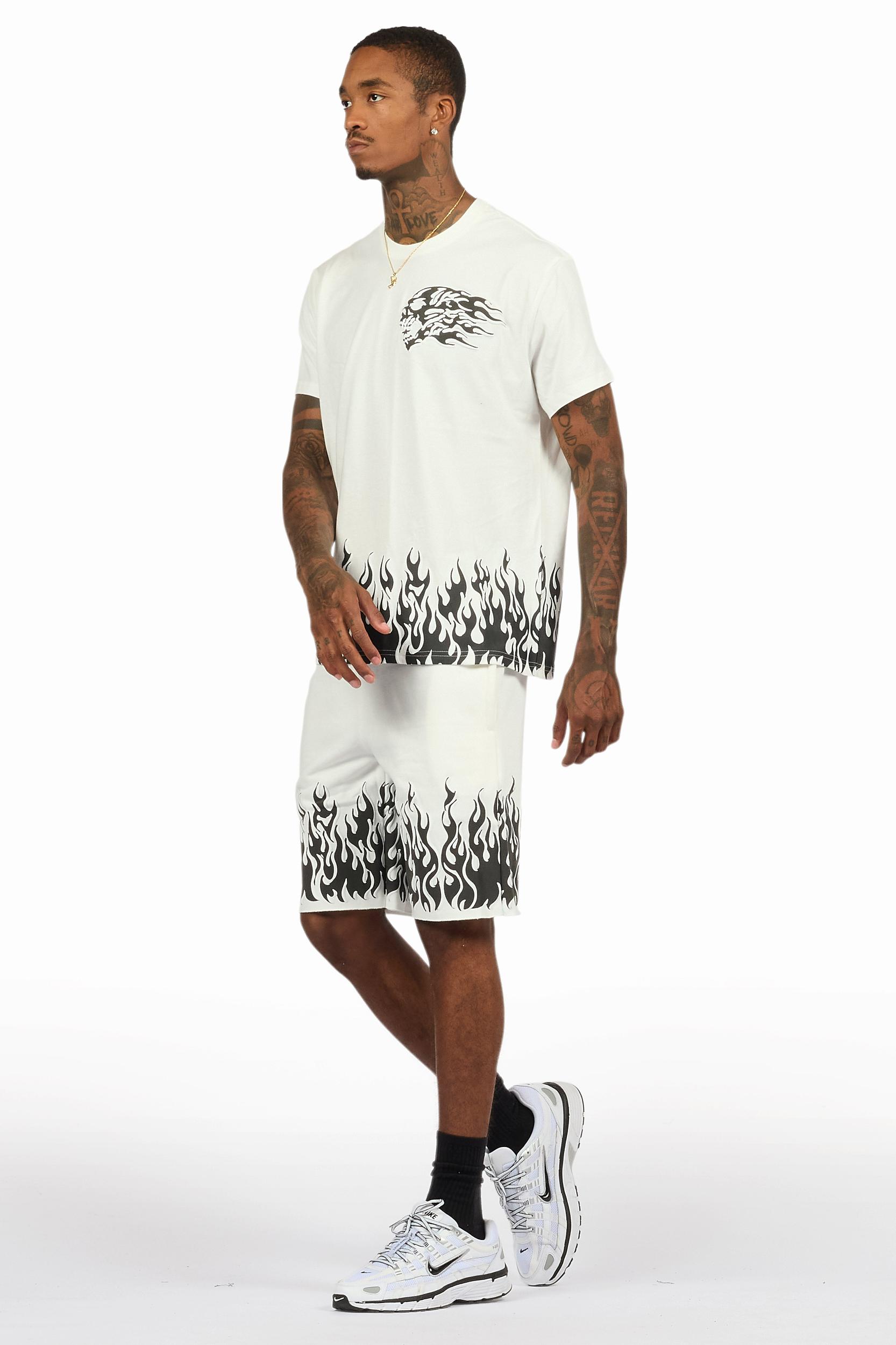 Bubble White T-Shirt/Short Set Male Product Image