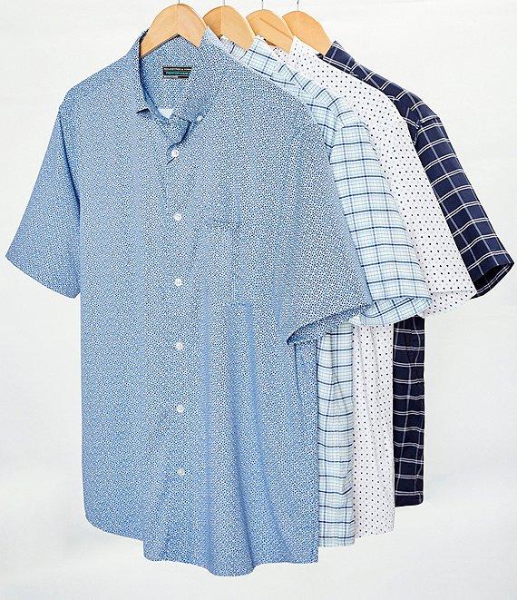 Roundtree & Yorke The Traveler Performance Short Sleeve Windowpane Sport Shirt Product Image