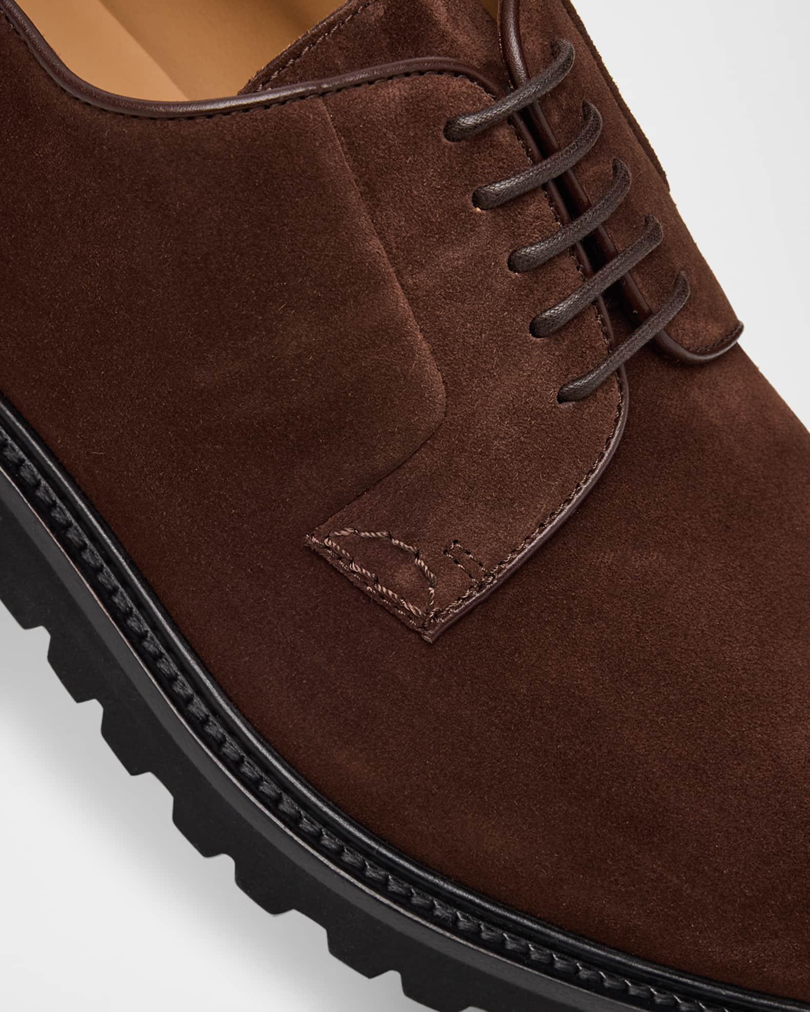 Men's Suede Rubber-Sole Derby Shoes Product Image