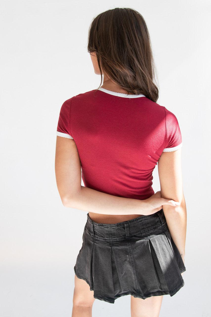 Scallop Edge Ringer Tee Product Image