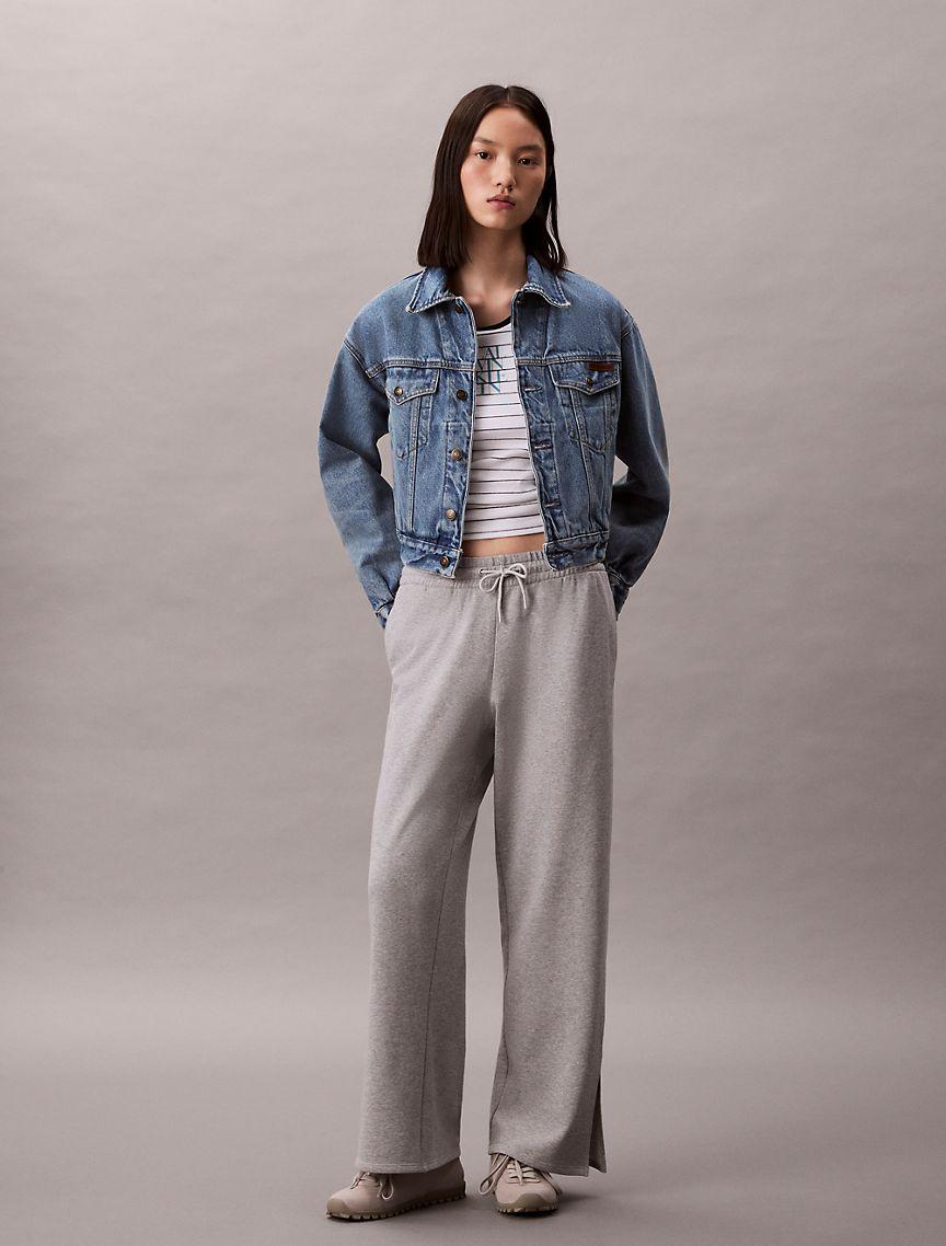French Terry Wide Leg Sweatpants Product Image