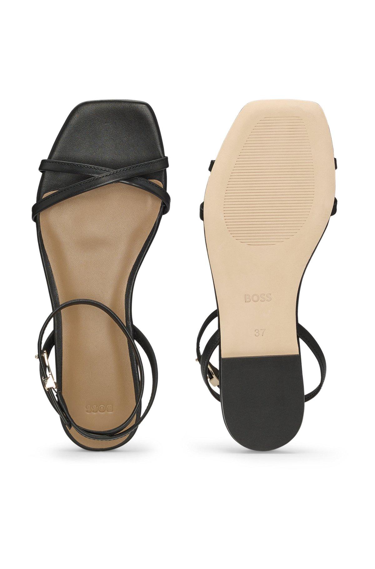Leather sandals with Double B monogram Product Image