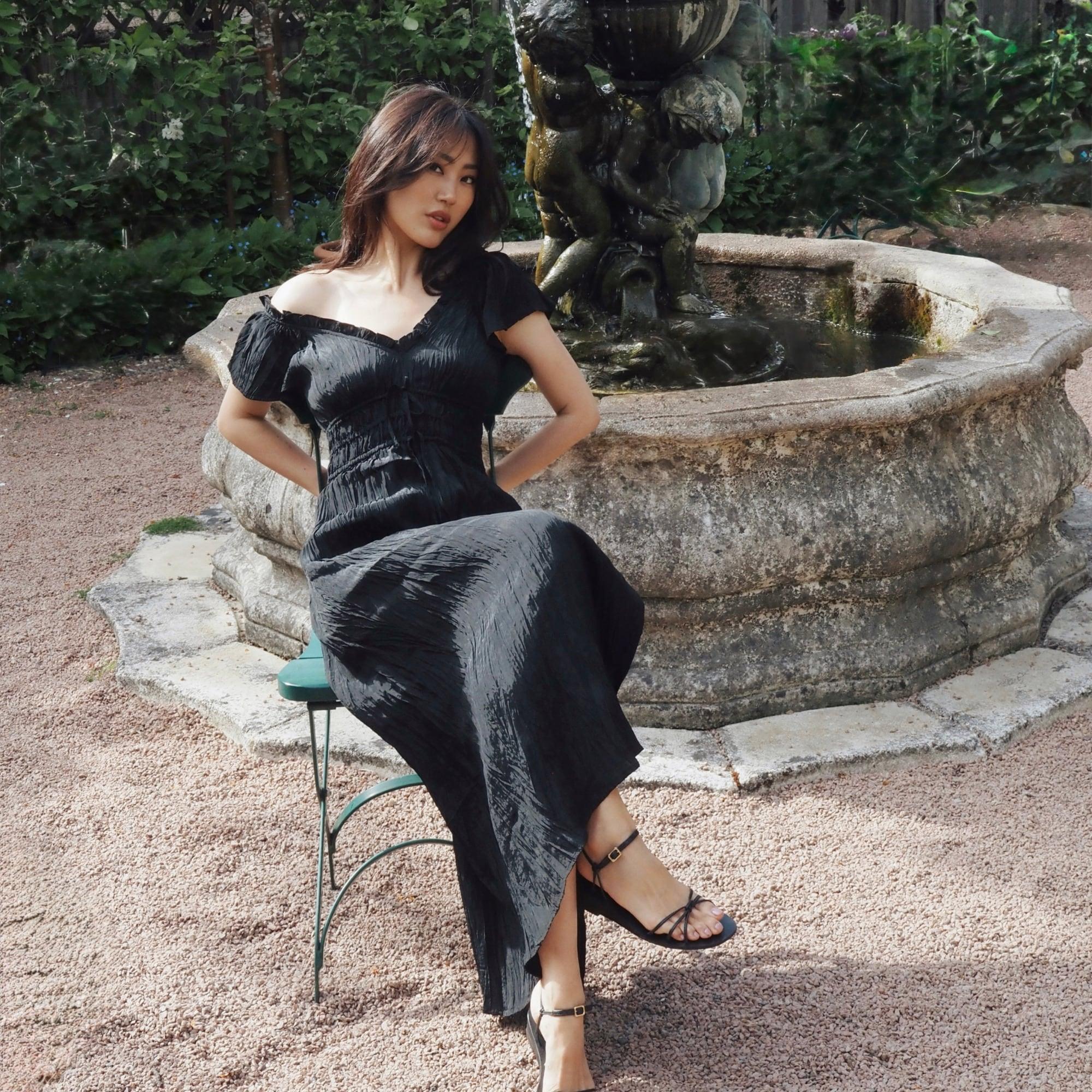 Palermo dress in viscose-blend crinkle Product Image