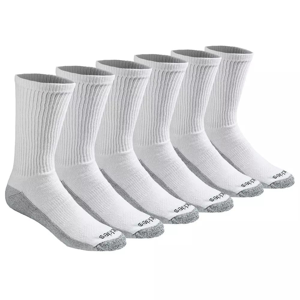 Dickies Men's Big & Tall Moisture Control Crew Socks 6pk - White 12-14 Product Image