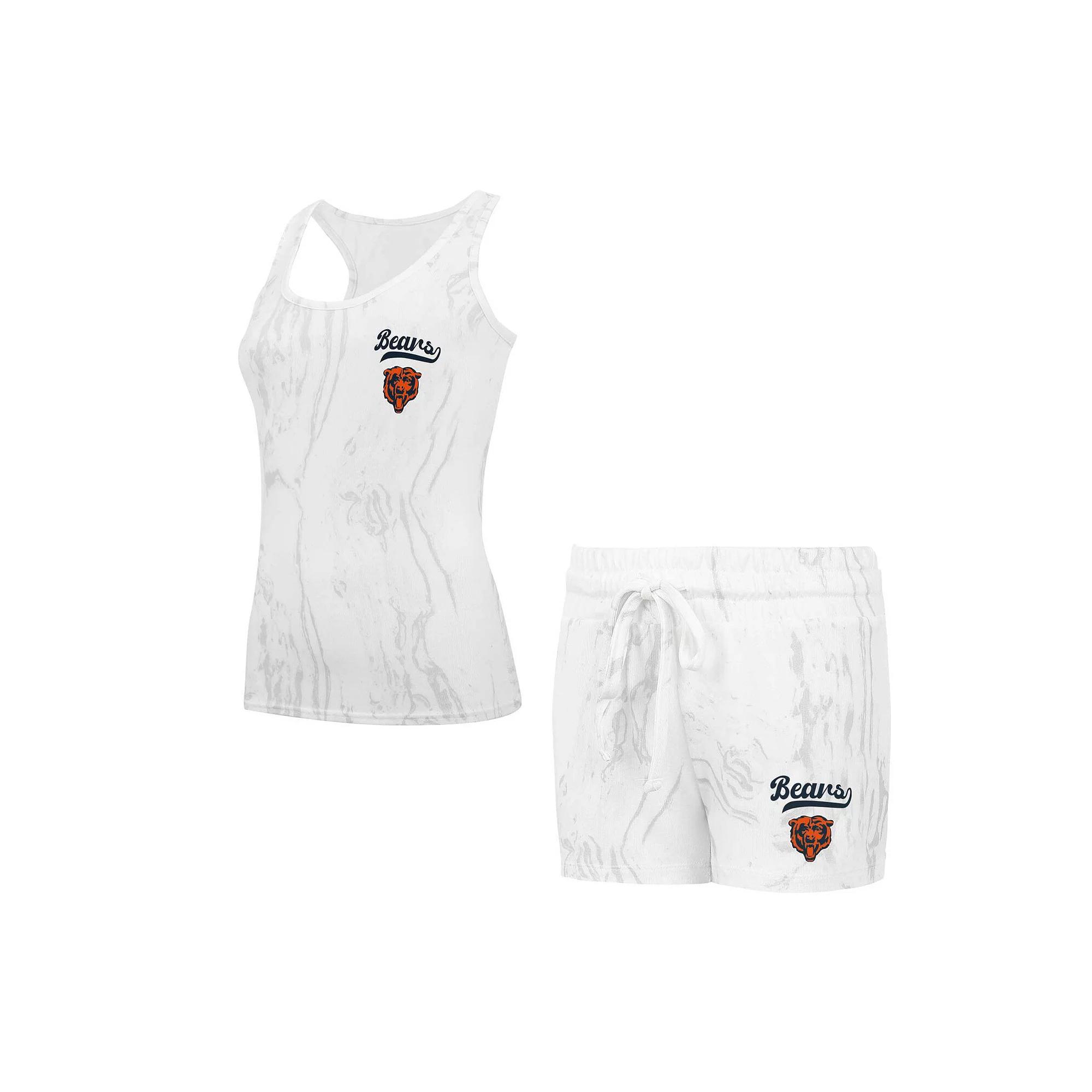 Women's Concepts Sport Chicago Bears Quartz Hacci Knit Tank Top & Shorts Sleep Set, Size: 2XL, Beige Product Image