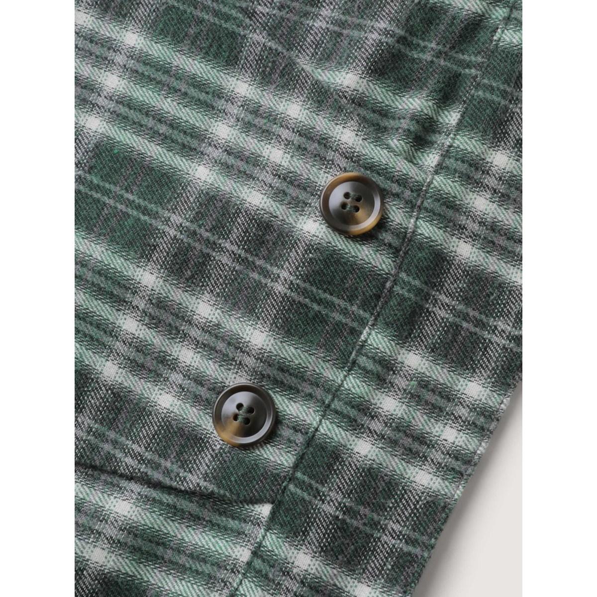 Plus Size Plaid Pleated Suspender Skirt Adjustable Midi Dress DarkGreen Women Timeless Pleated Non Sleeveless Curvy BloomChic 10/M Product Image