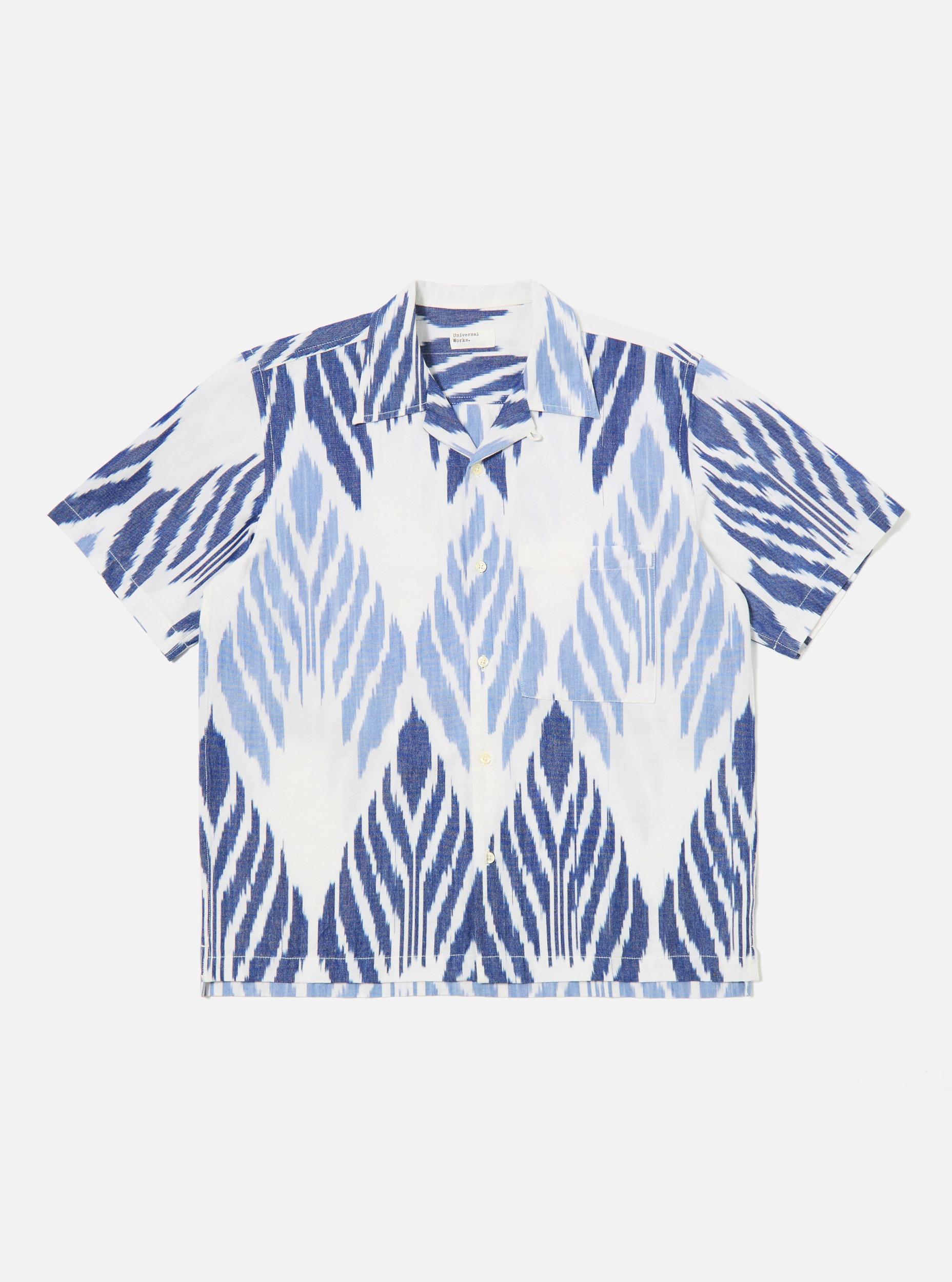 Blue Peacock Ikat Camp Shirt Product Image