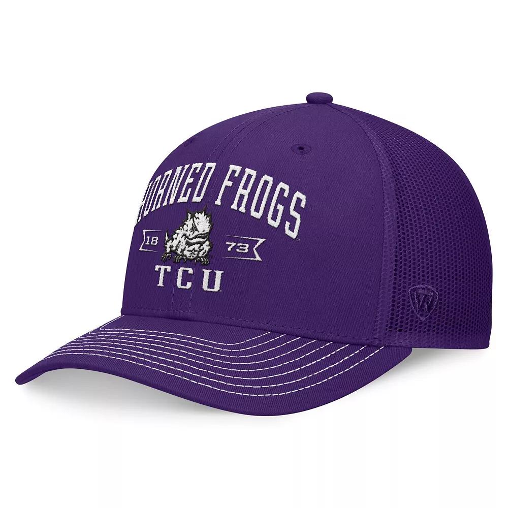 Men's Top of the World Purple TCU Horned Frogs Carson Trucker Adjustable Hat Product Image