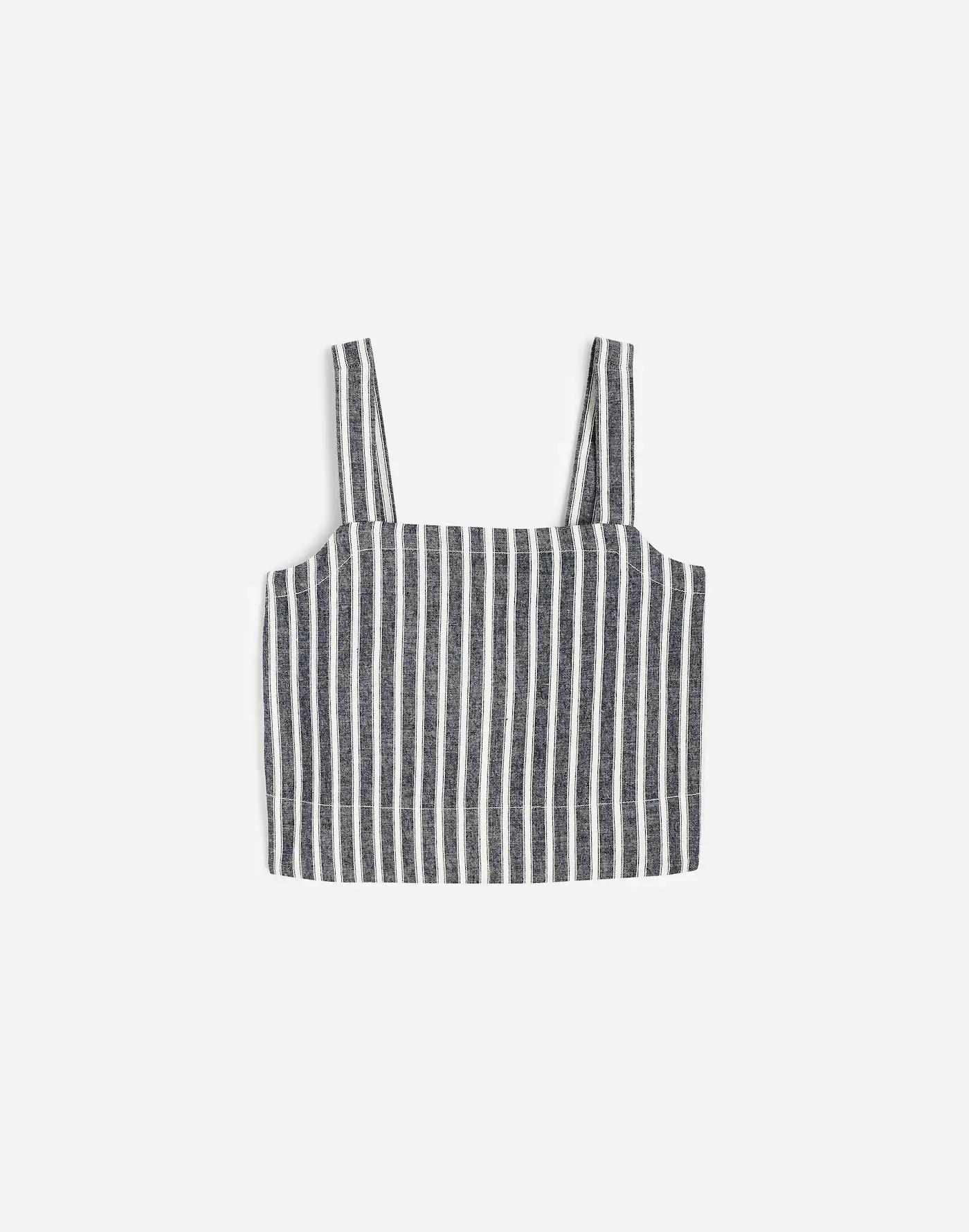 Squareneck Top in Linen Blend Stripe Product Image