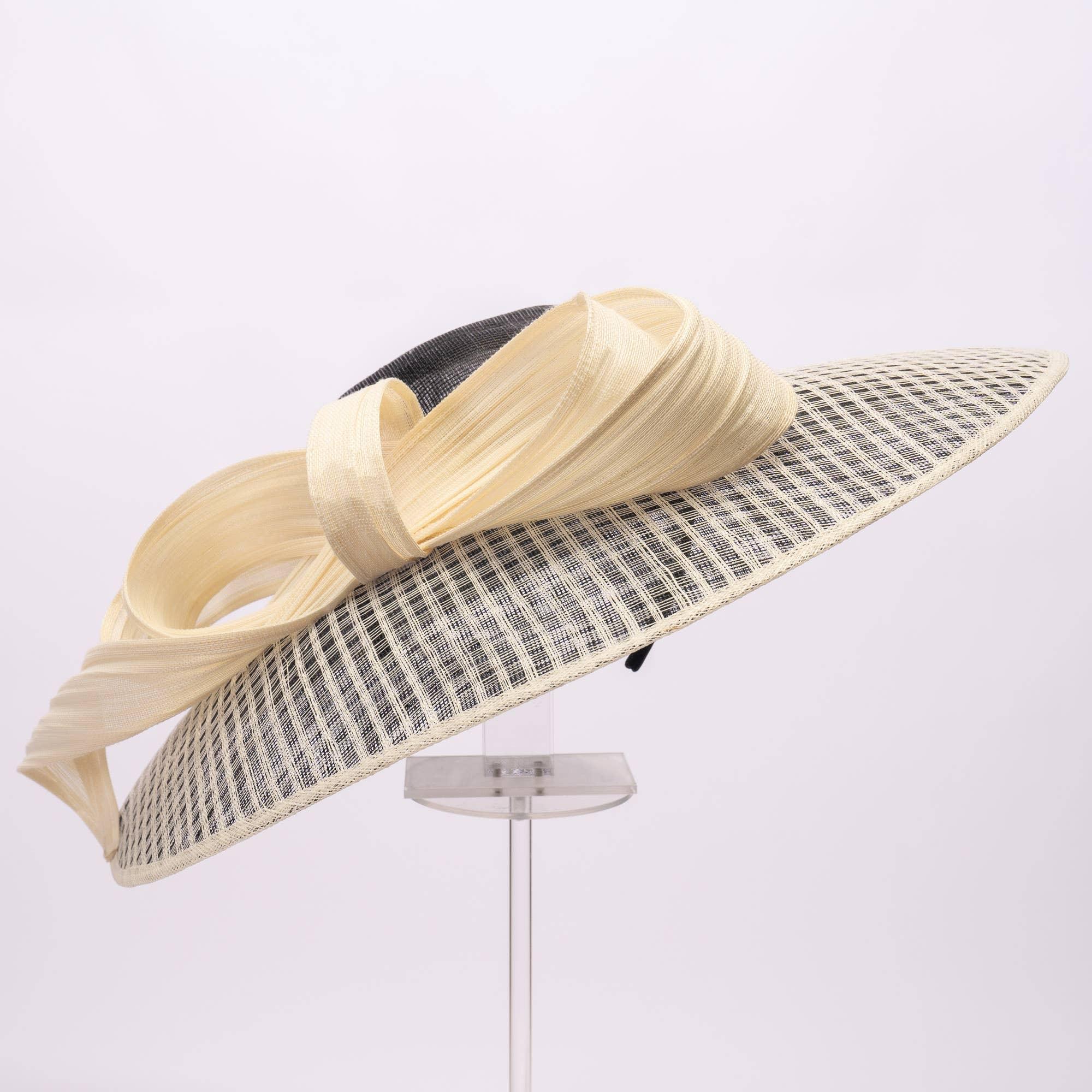 Dual Color Sinamay Base With Jinsin Buntal Bow Product Image