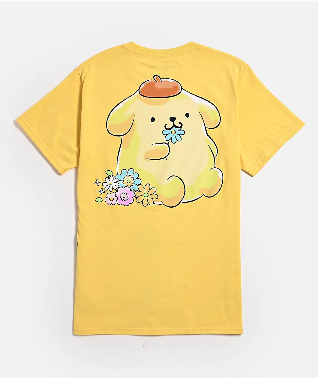 Hello Kitty® & Friends | A.LAB Pompompurin™ Pink Ribbon Yellow T-Shirt Product Image