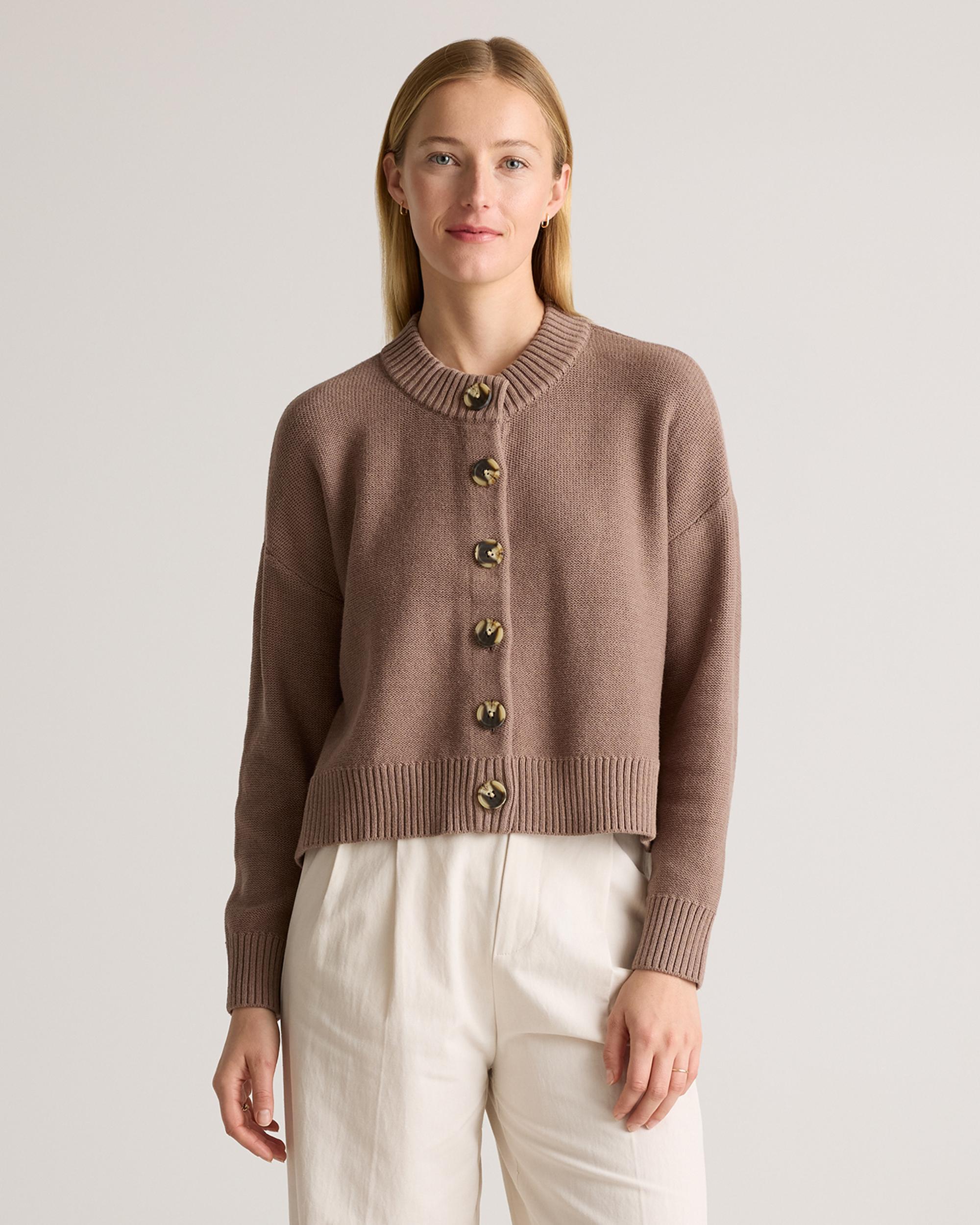 Quince | Women's Cropped Cardigan Sweater Size XL, Organic Cotton Product Image