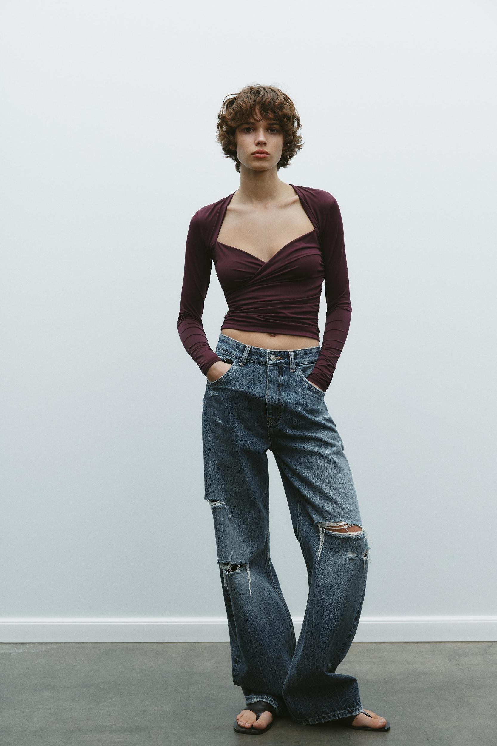 DRAPED POLYAMIDE TOP Product Image