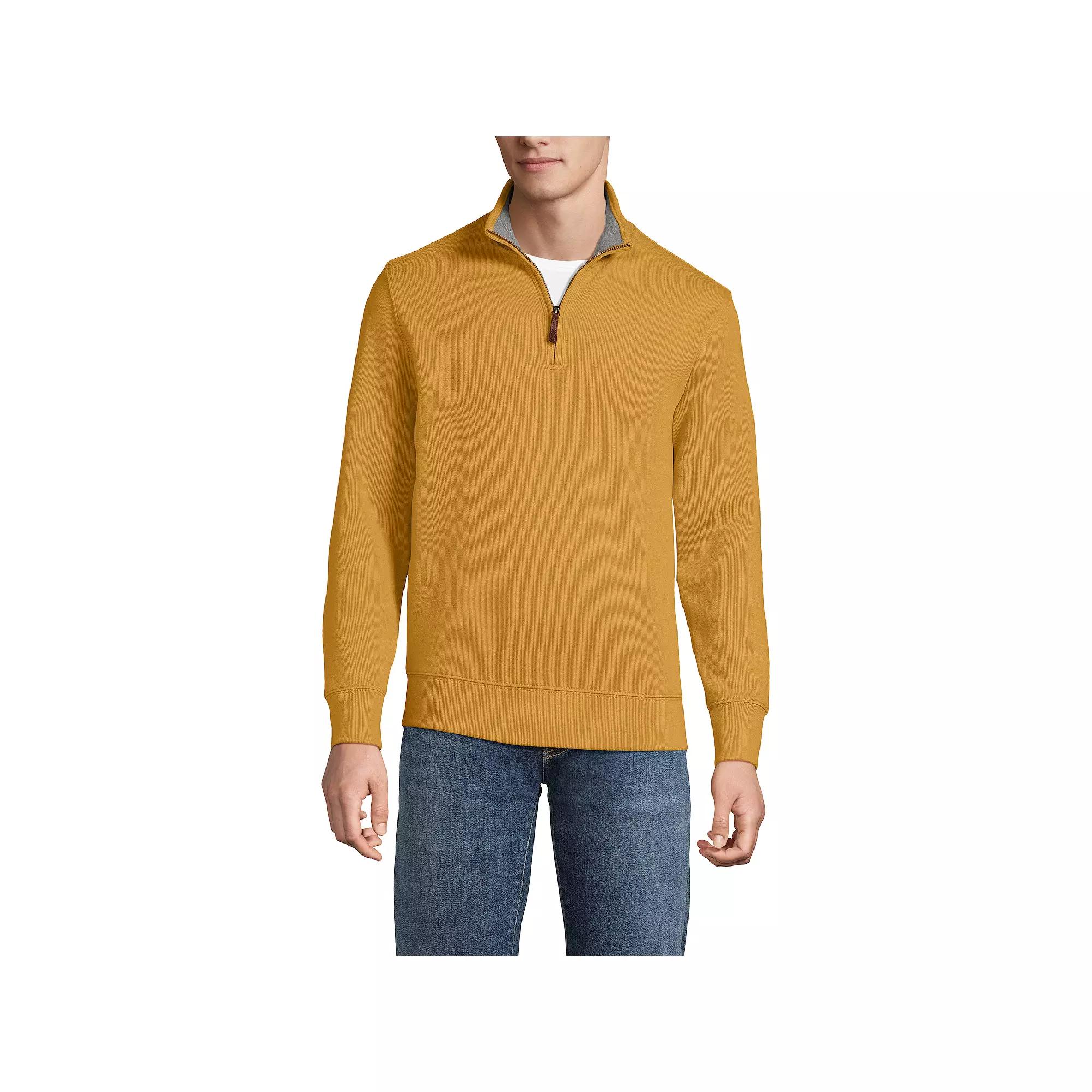 Big & Tall Lands' End Bedford Classic-Fit Ribbed Quarter-Zip Sweater, Men's,  Product Image