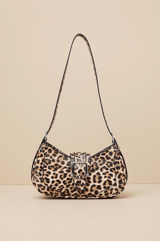 Ziley Brown Leopard Buckle Shoulder Bag Product Image