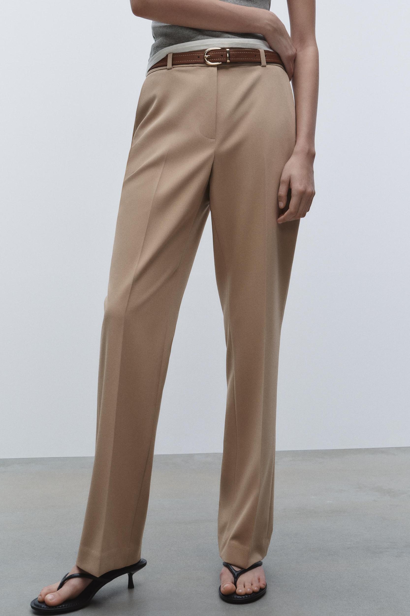 BELTED STRAIGHT LEG PANTS Product Image
