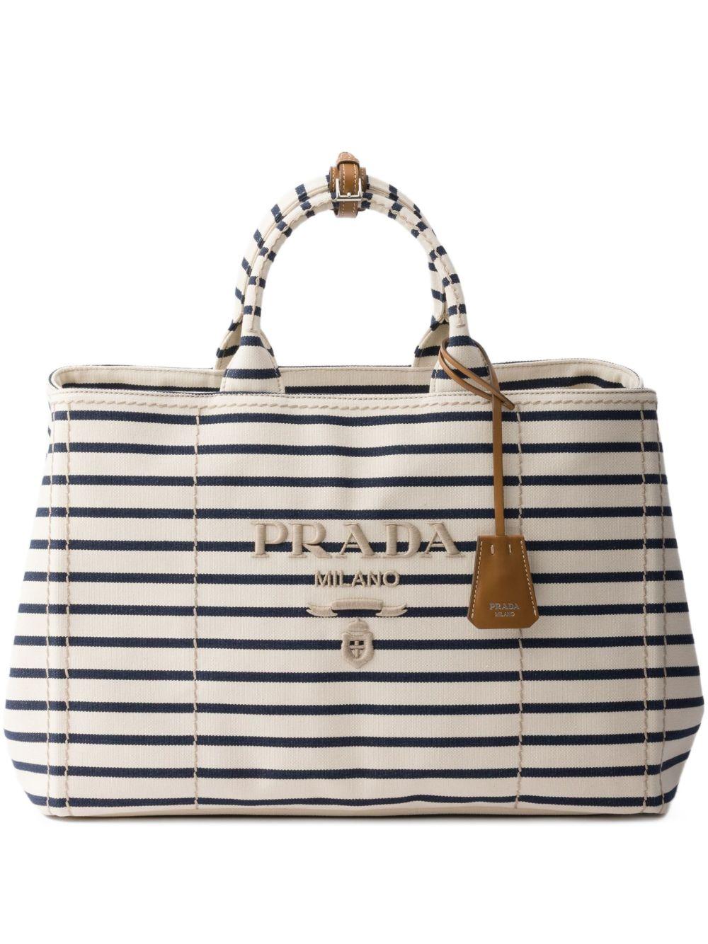 Canapa striped canvas tote bag Product Image