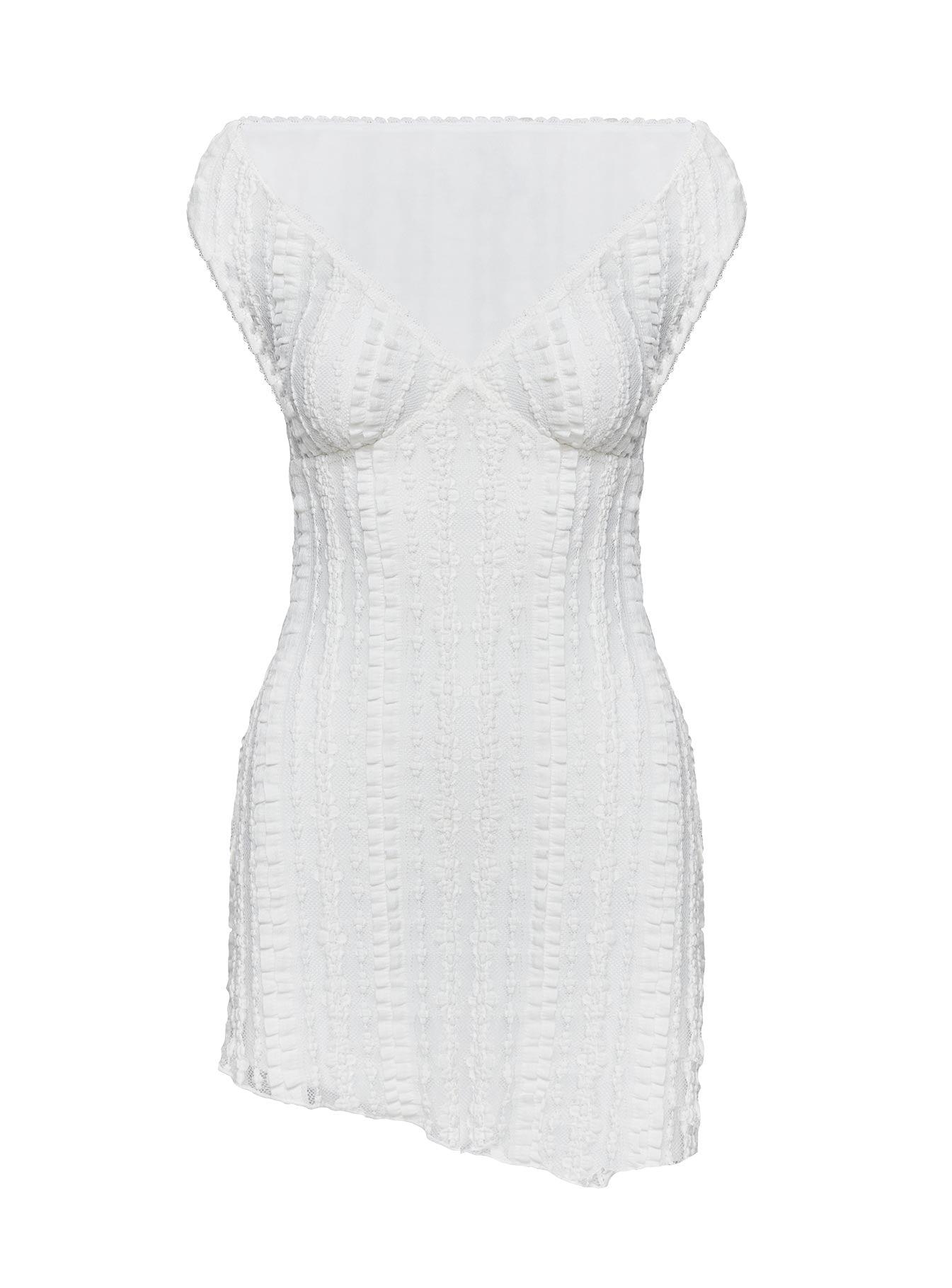 Breezy Off The Shoulder Mini Dress White Product Image