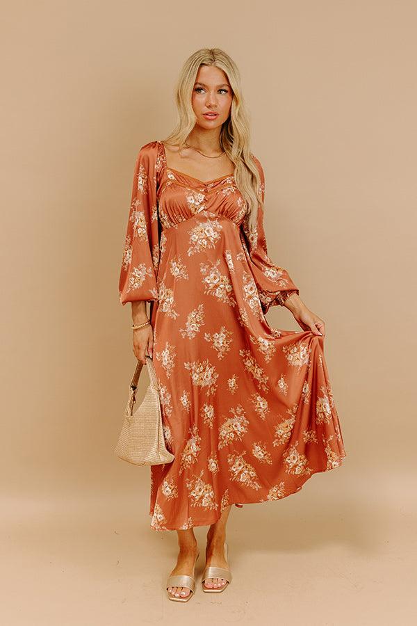 Sweet Whimsy Floral Satin Midi Product Image