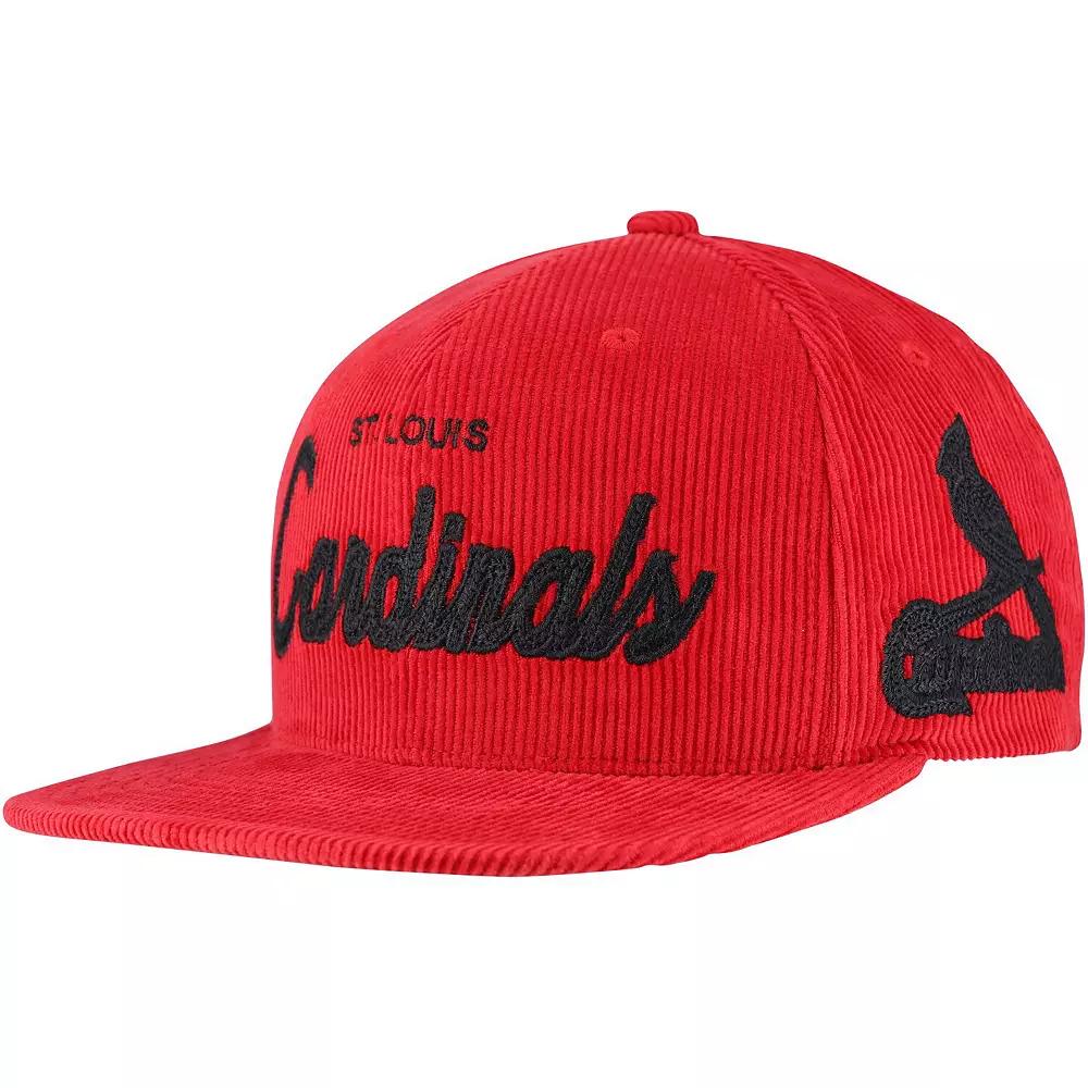Men's Mitchell & Ness Red St. Louis Cardinals Corduroy Snapback Hat Product Image