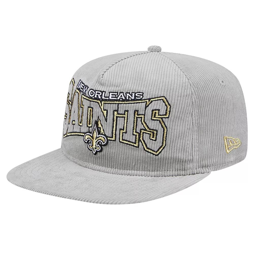Men's New Era  Gray New Orleans Saints Corduroy��Golfer Adjustable Hat, Grey Product Image