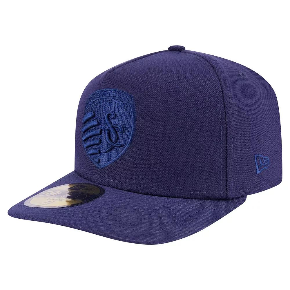 Men's New Era Navy Cleveland Guardians Color Pack A-Frame 59FIFTY Fitted Hat,  Product Image