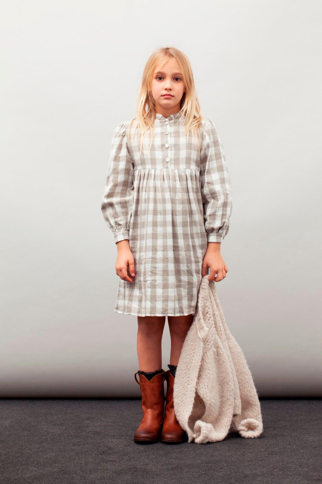 Tocoto Vintage Vichy Checkered Dress Product Image