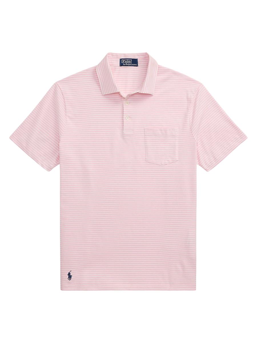 Mens Standard-Fit Striped Lisle Polo Shirt Product Image