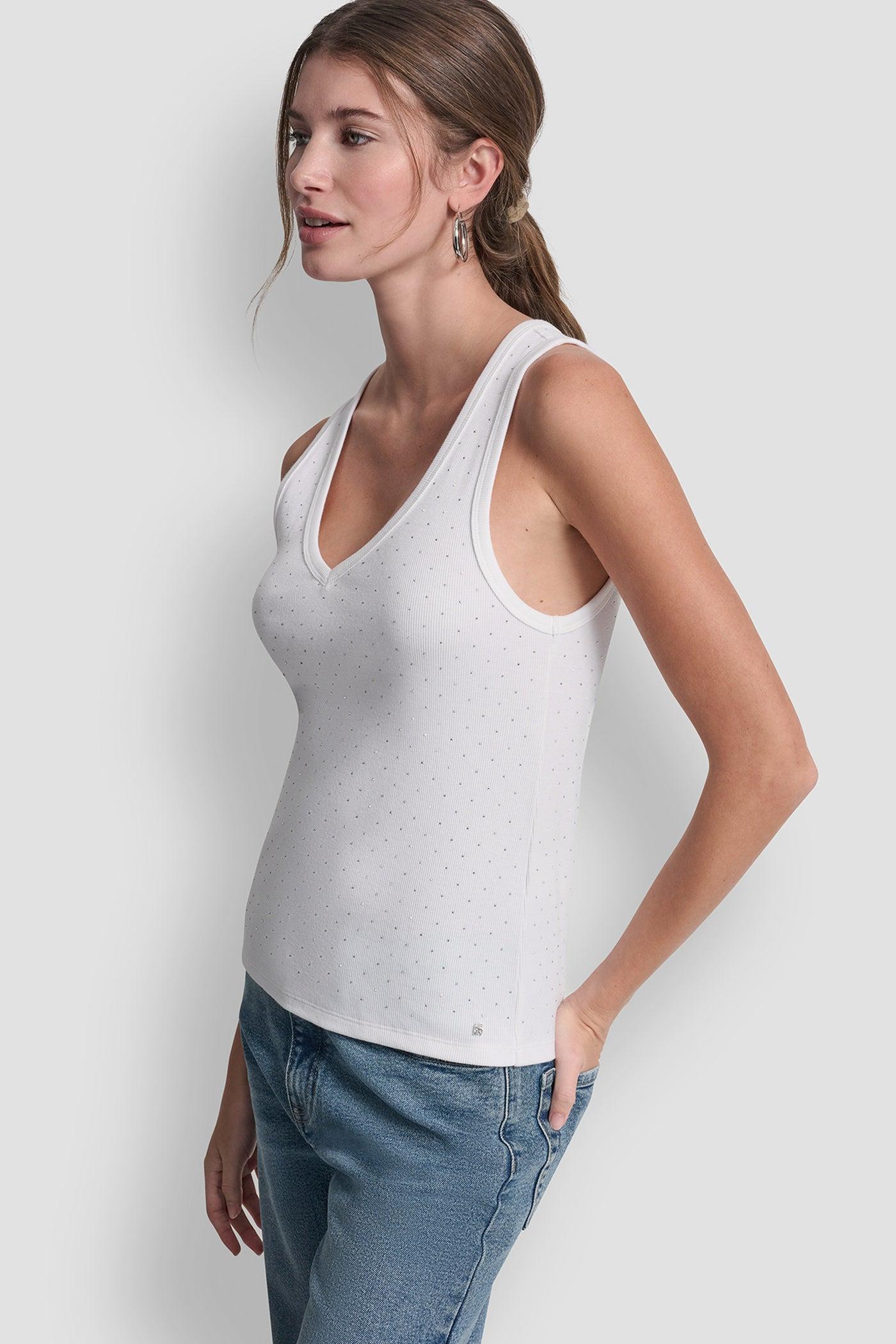 RHINESTONES V-NECK TANK Product Image