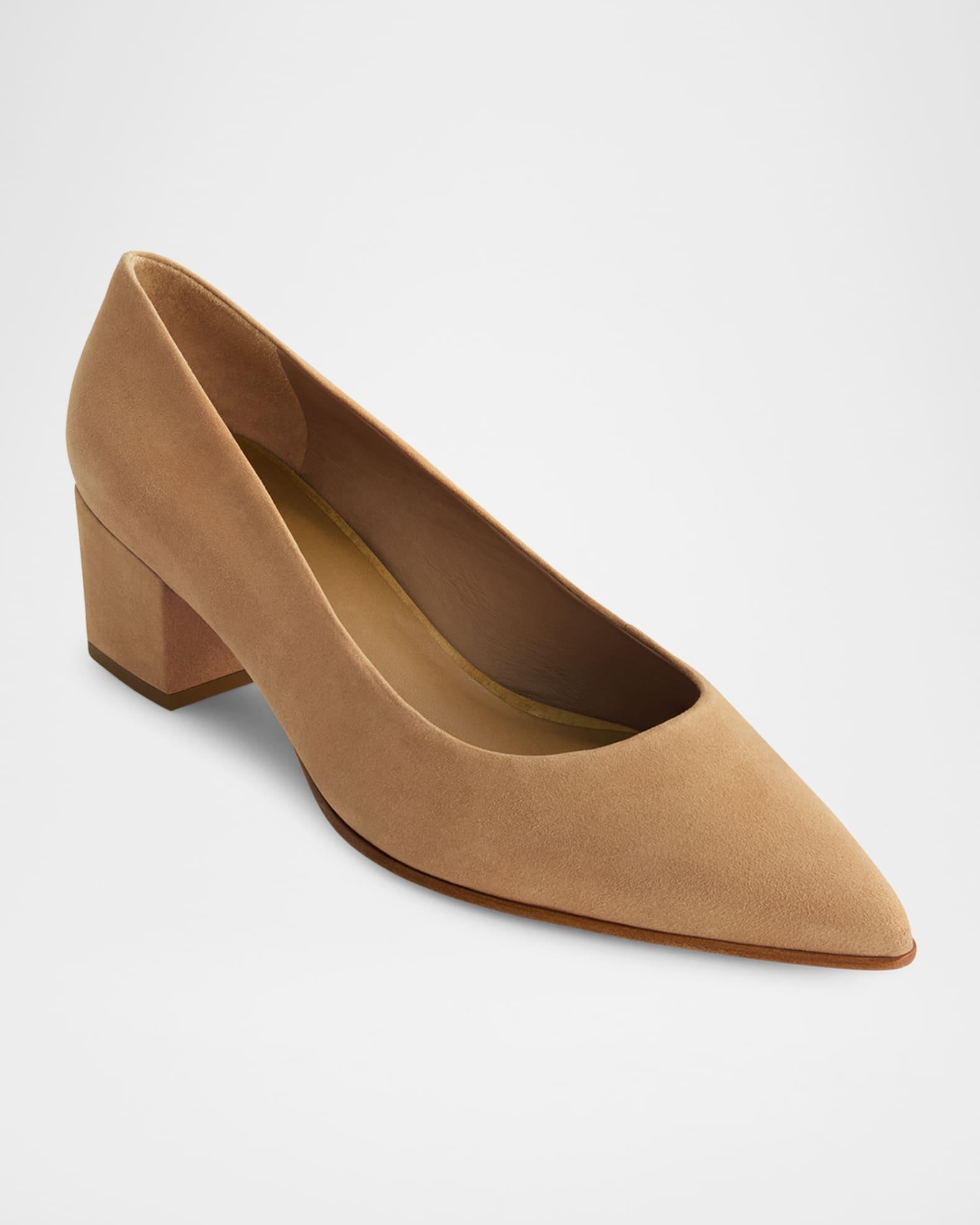 Millie Suede Block-Heel Pumps Product Image