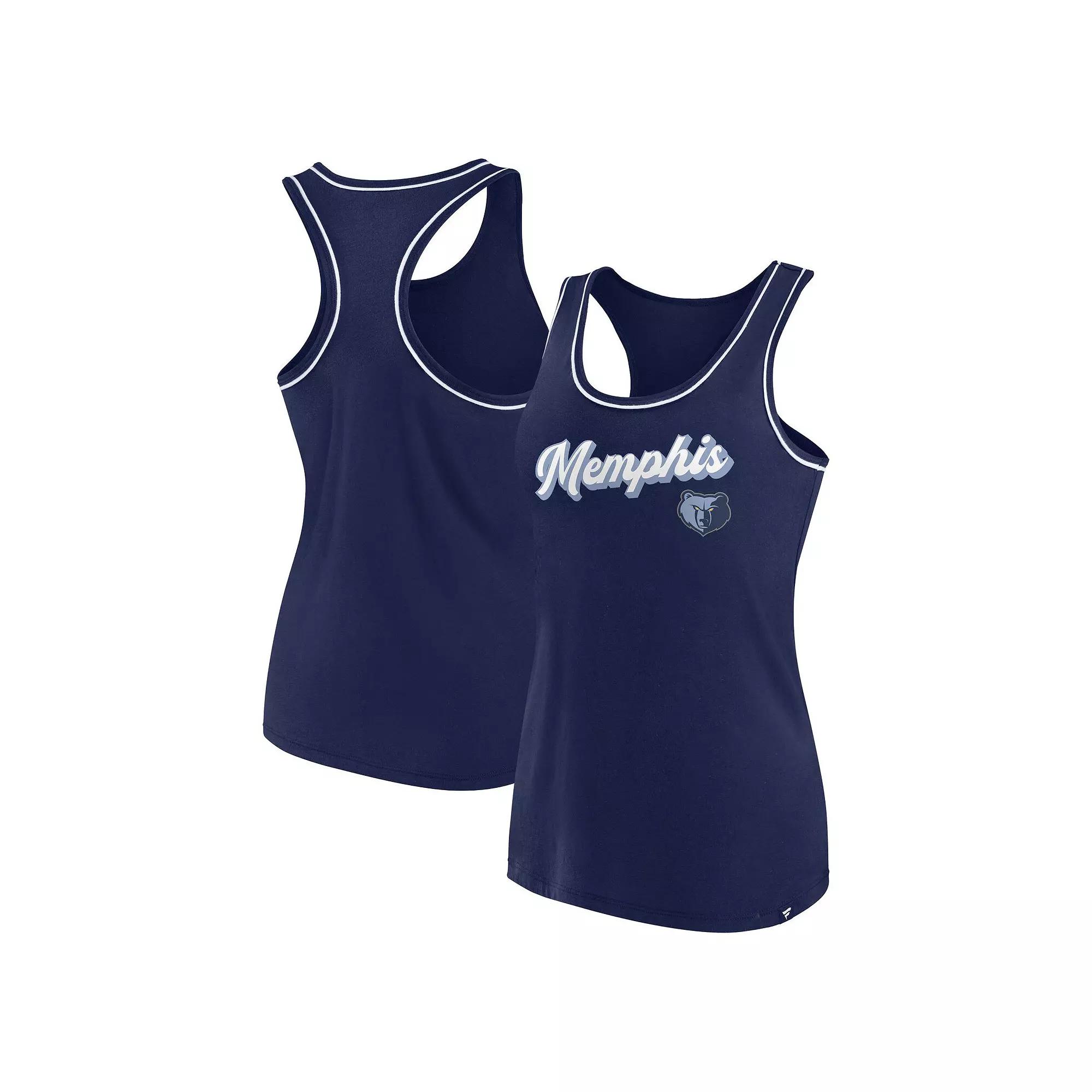 Women's Fanatics Branded College Navy Seattle Seahawks Wordmark Logo Racerback Scoop Neck Tank Top, Size: Medium, Blue Product Image